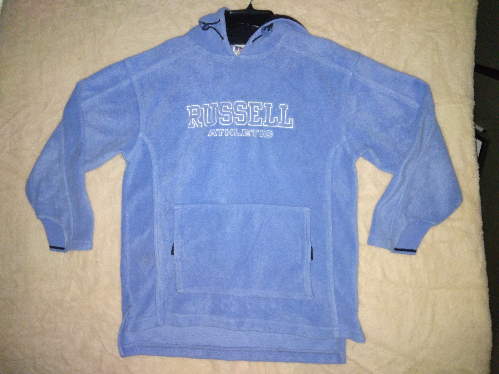 Vintage 90s Russell Athletic Sherpa Fleece Light Blue  Jacket Sz S.     C4