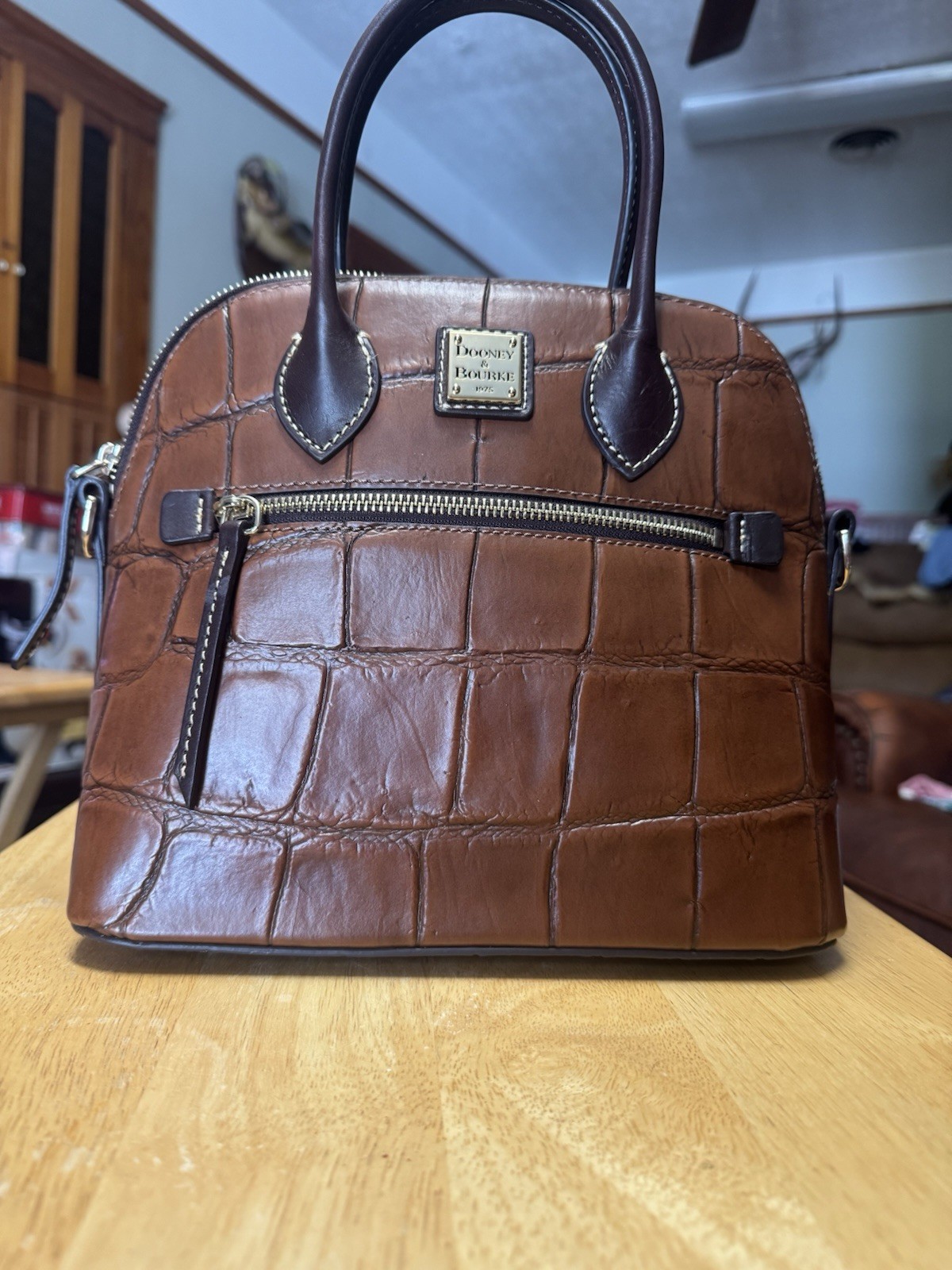Dooney and Bourke Crocodile Print Domed Purse New