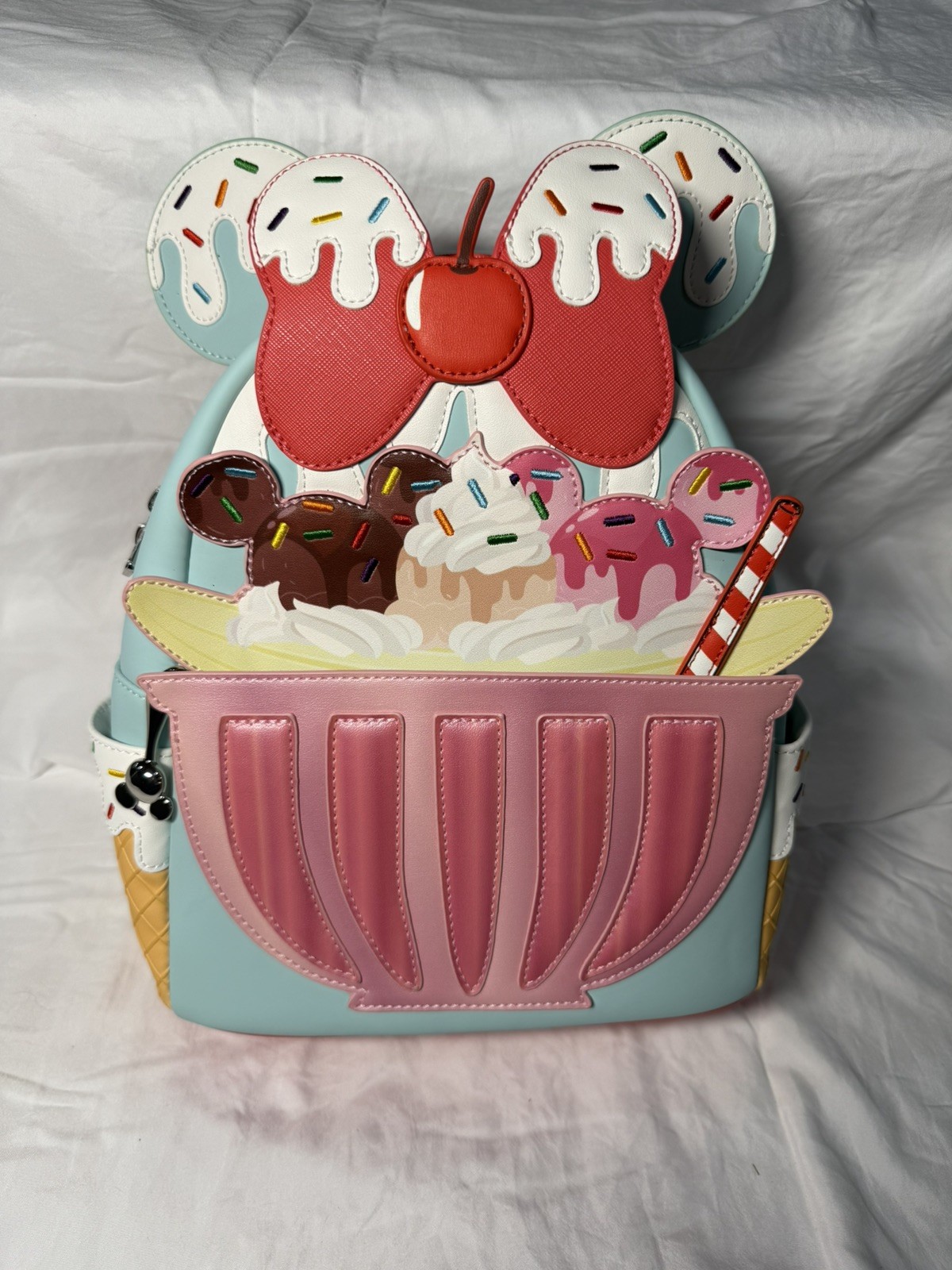 Loungefly Disney Mickey Mouse sweet Treats Sundae Backpack NWT