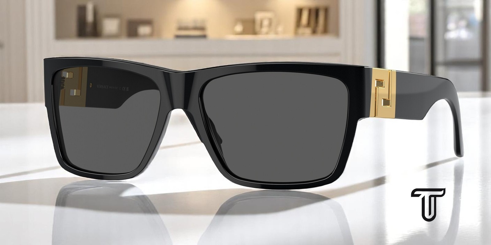 VERSACE VE4296 GB1 87 Black Gray 59 mm Men\'s Sunglasses