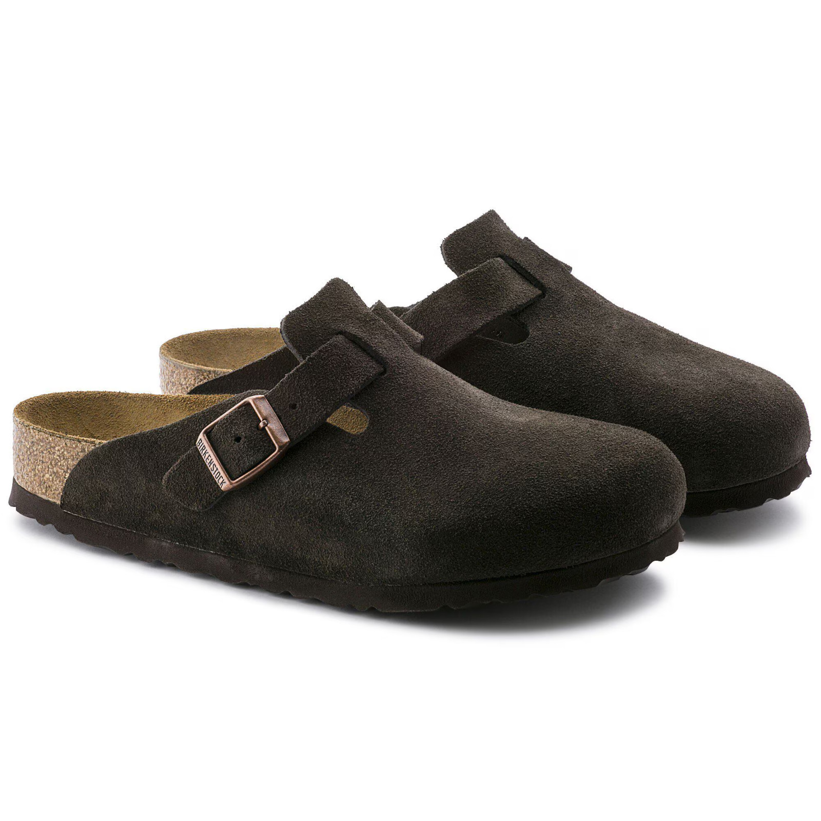 Birkenstock Boston Soft Footbed Suede Leather Mocha Clogs Unisex Shoes All-Size