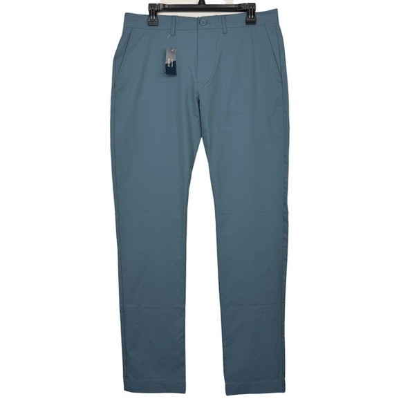 NEW J.Crew Flex Tech Pants Mens 32x34 Slim Stretch Quick Dry Blue Grey $98