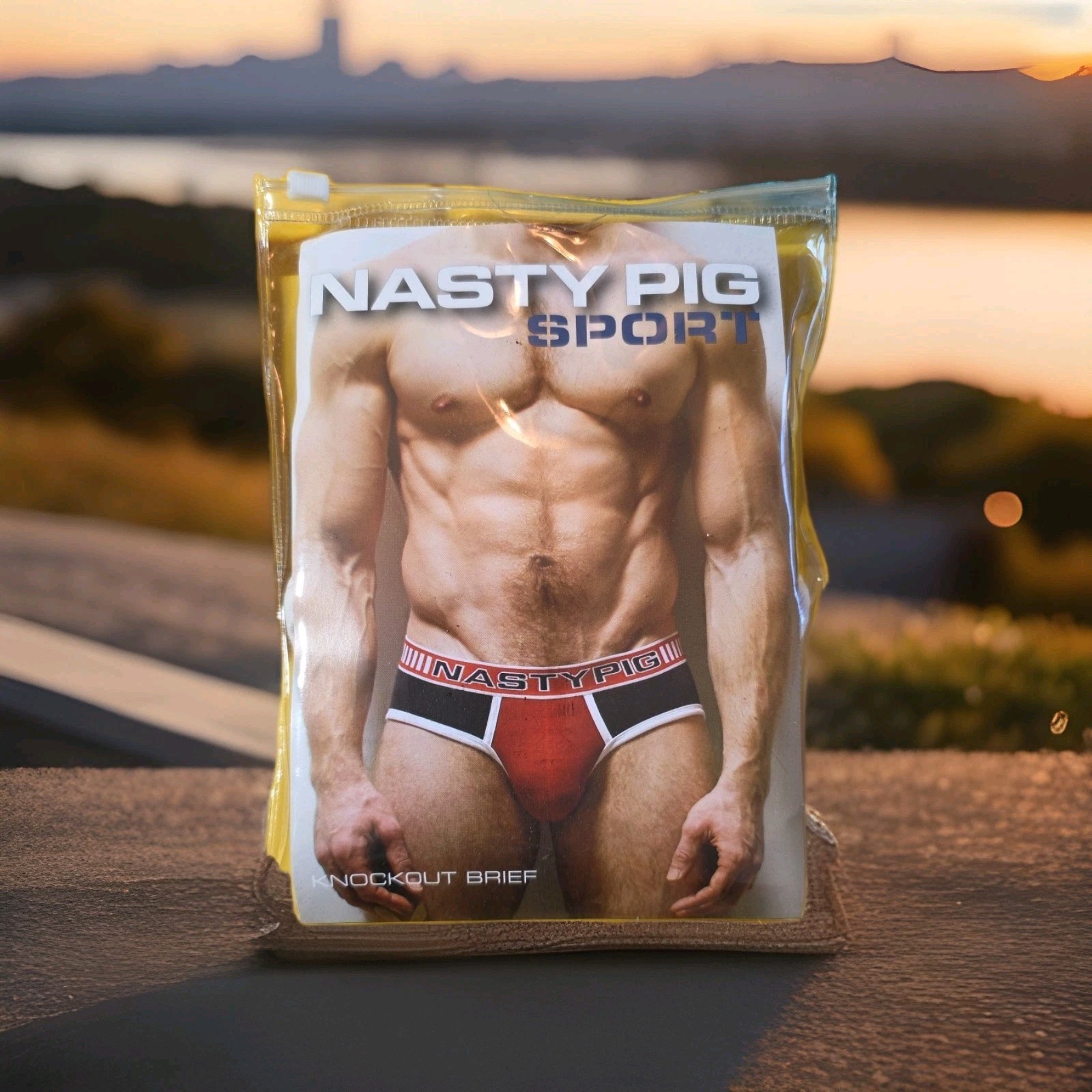 NWT Nasty Pig Knockout Brief- Size XL  GAY INTEREST 🐷 Black/ Red / White