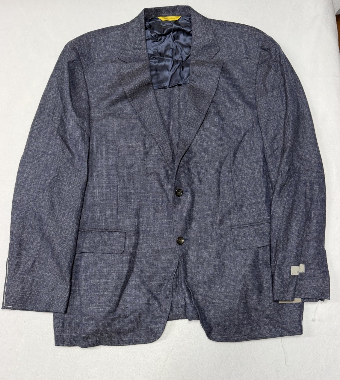 Canali Mens Kei Wool Blazer Size 60R Blue Sport Coat Unstructured Made In Italy