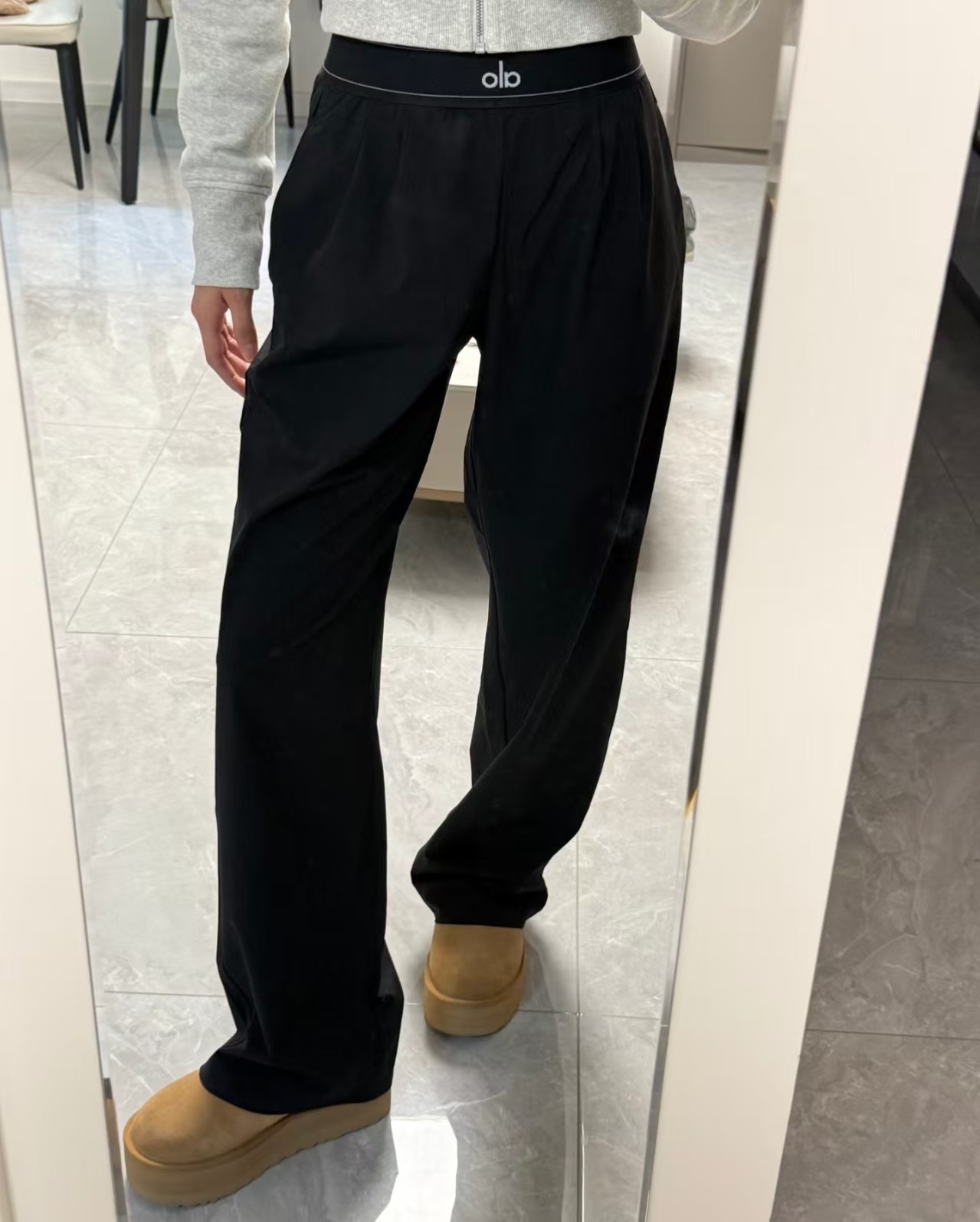 ALO Suit Up Trouser Black & Navy Women’s Relaxed Pants