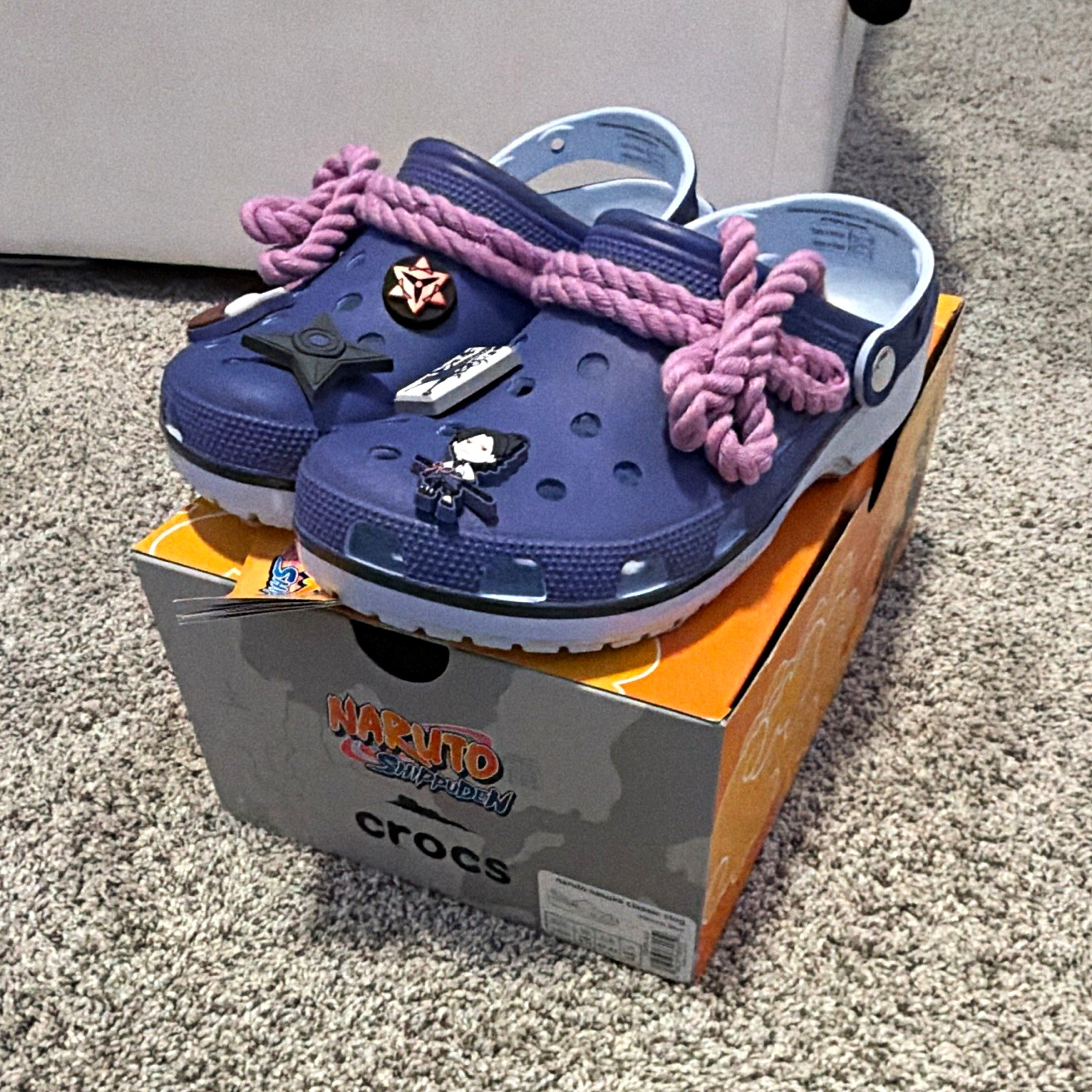 Crocs Naruto Shippuden Sasuke Classic Clog Blue/Pink. Size 9 M / Size 11
