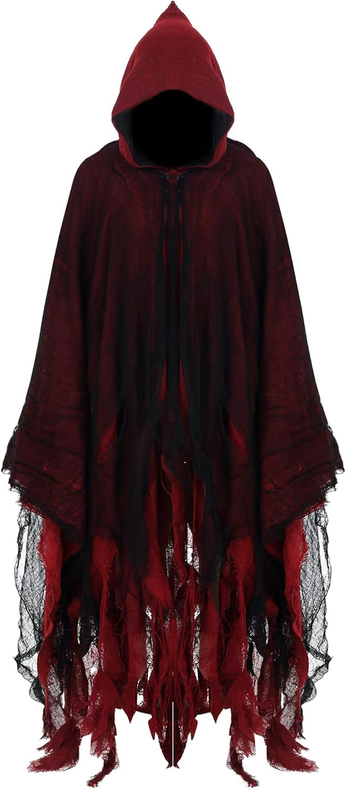 Grim Reaper Hooded Cloak Scary Costume Halloween Robe