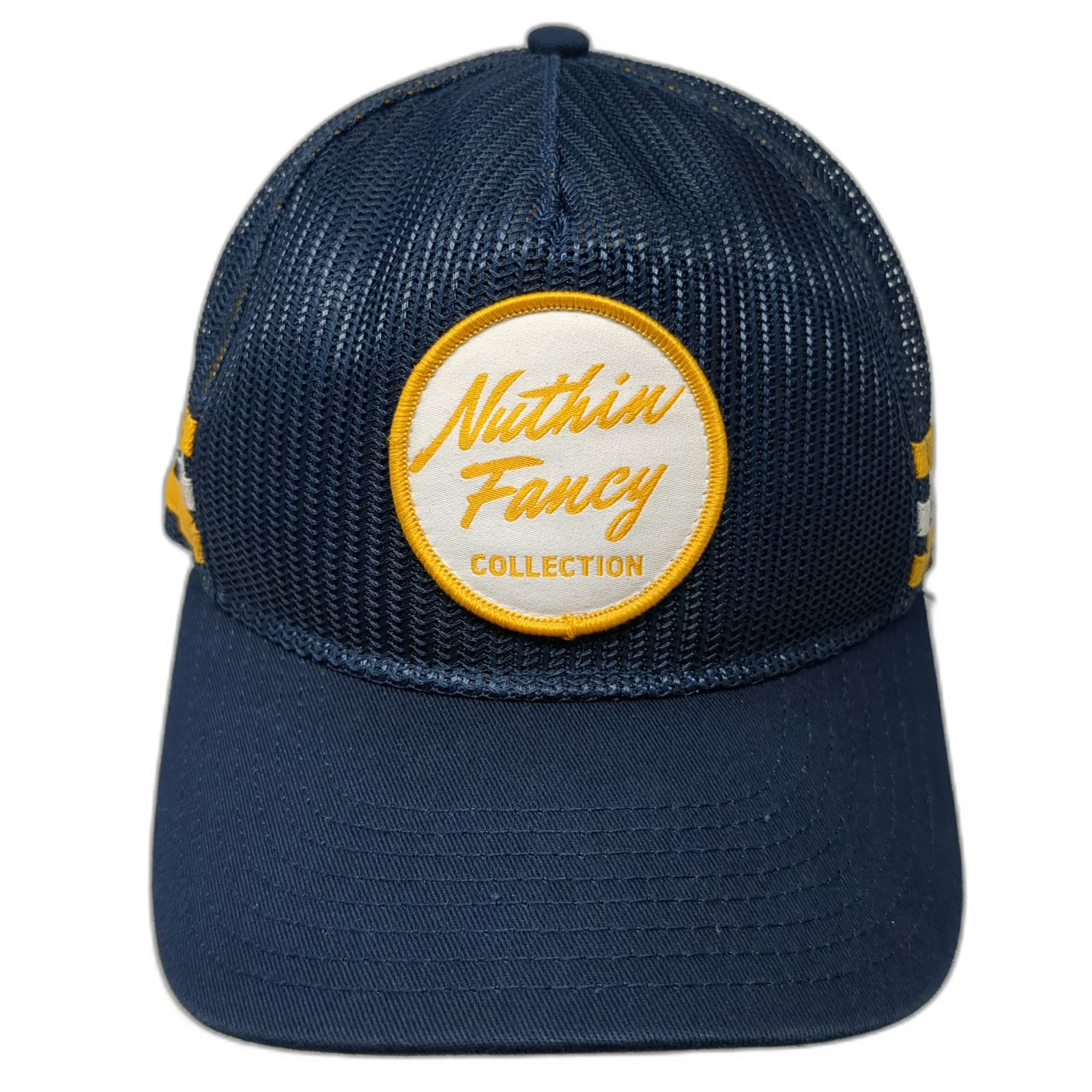 Nuthin Fancy Co. Trucker Hat Blue One Size Mesh Snapback Stripes Almost Heaven