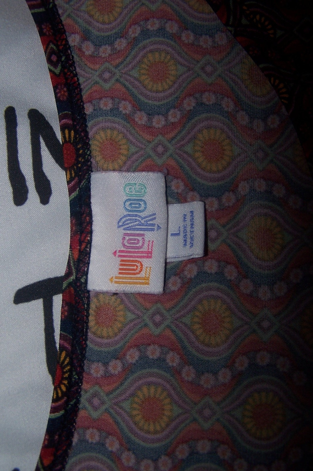 LulaRoe Low High Top Abstract Large Stretch 28\
