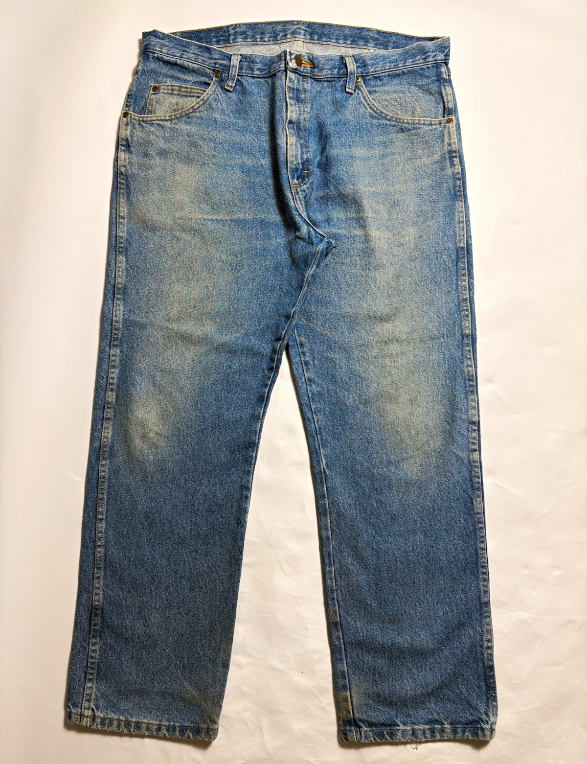 Wrangler Authentic Men’s Blue Denim Jeans Regular Fit Straight 38W 29L