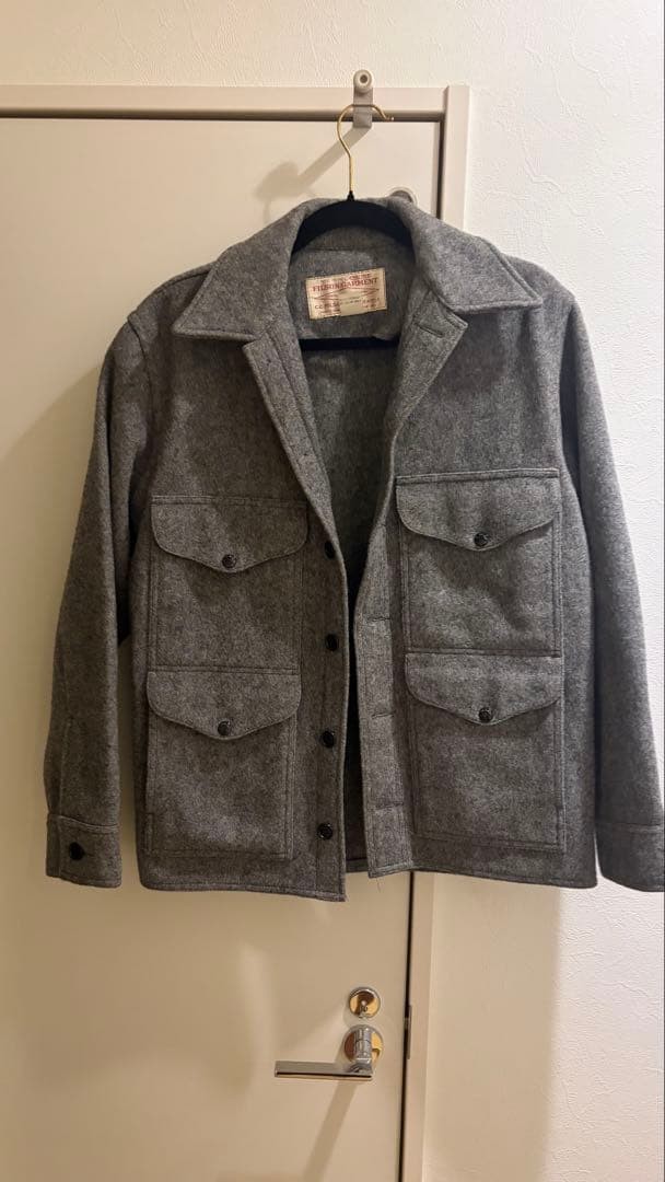 VTG FILSON Mackinaw Wool Cruiser Jacket Gray Mens 36 USA Made Seattle Coat Japan