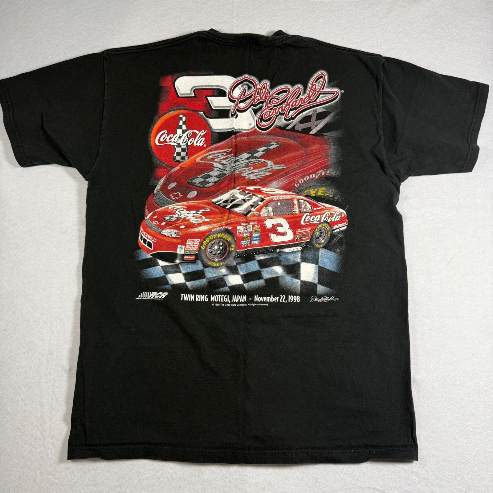 Vintage 1998 Dale Earnhardt Coca-Cola Motegi Japan Racing Shirt Mens Large Black