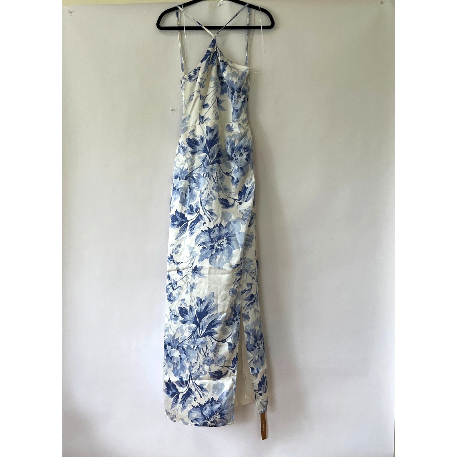 NEW NWT Reformation Myla Silk Maxi Dress Floral Meringue Blue White Size 8