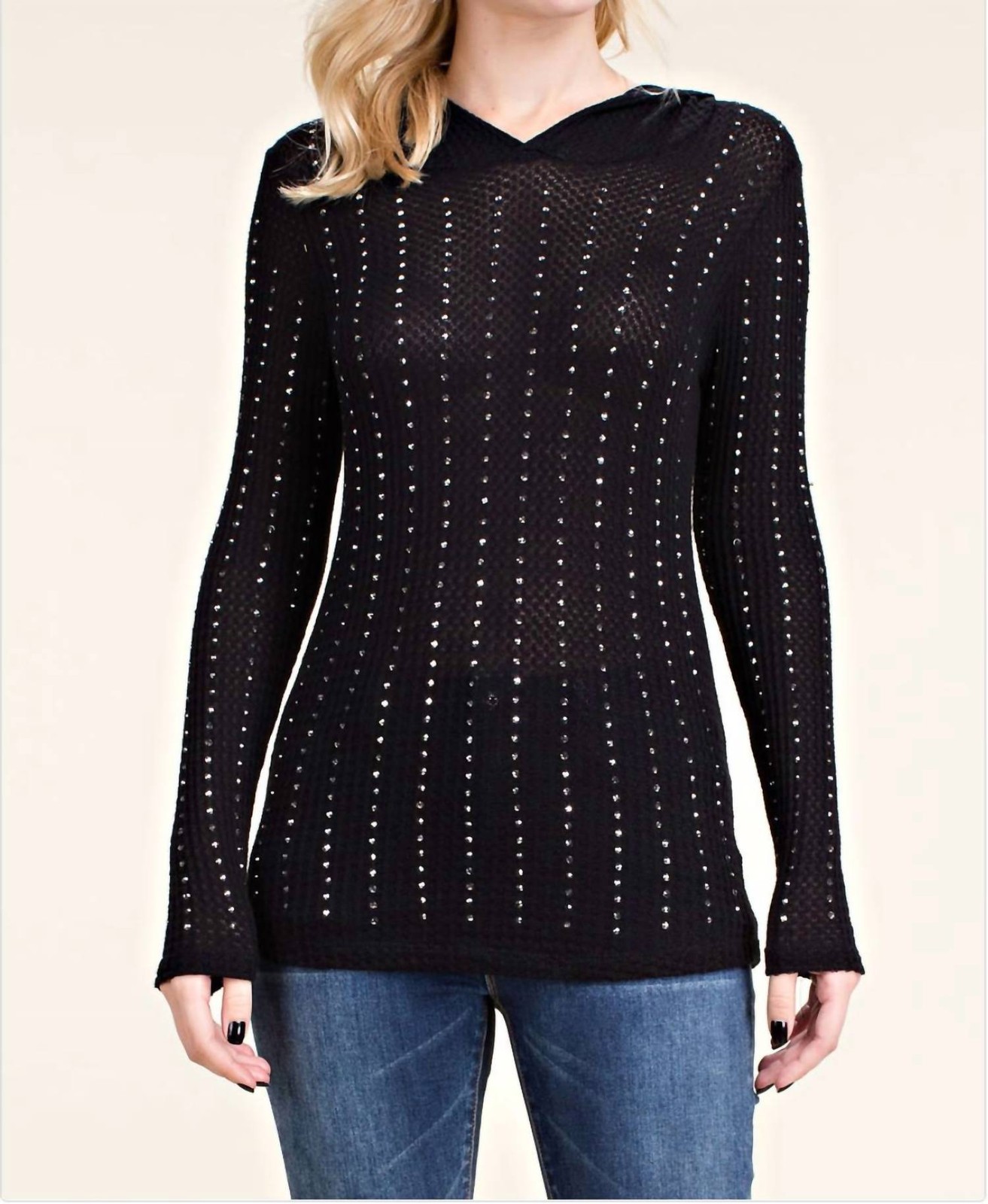 Vocal Apparel Studded Thermal Hoodie Size S
