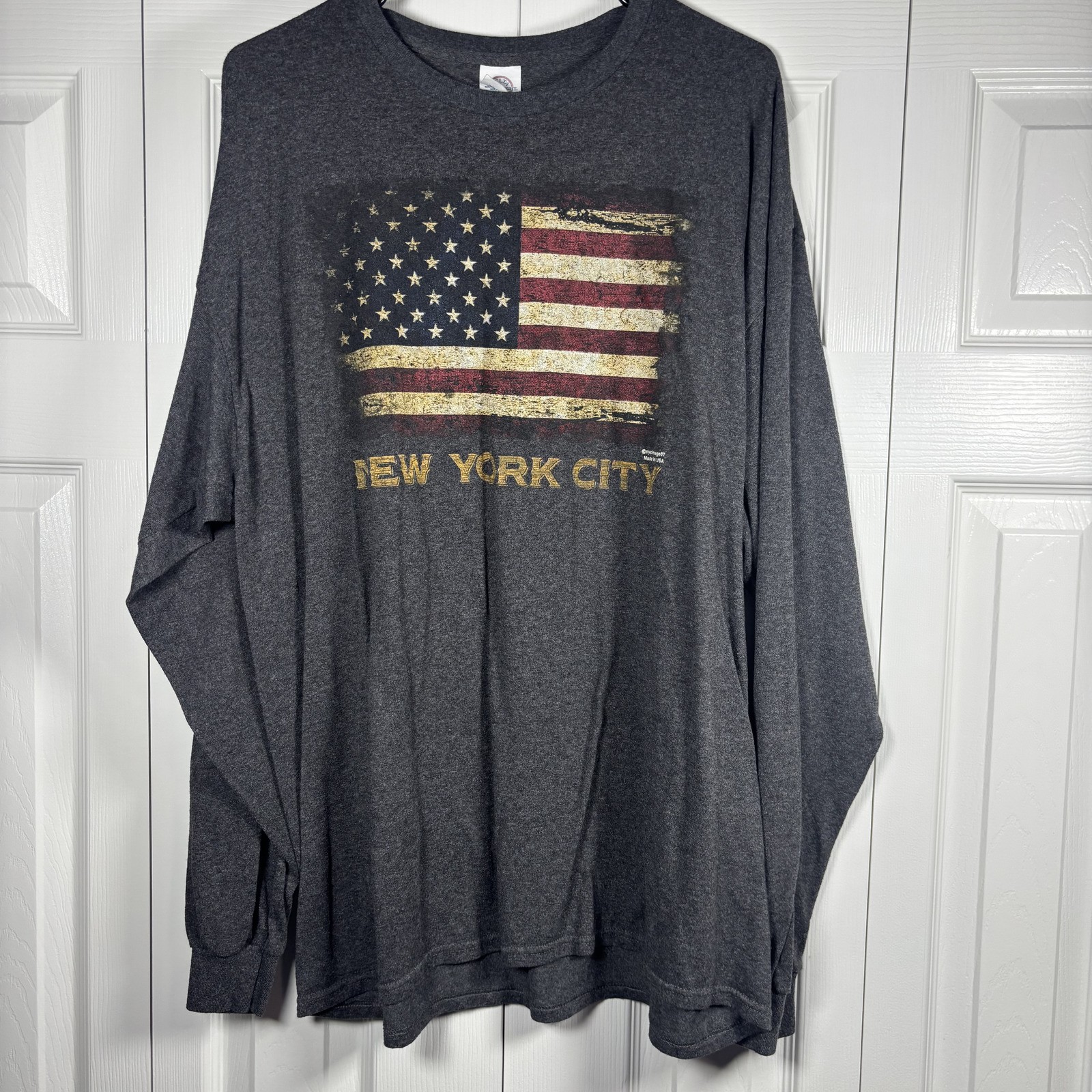 Delta Pro Weight Men\'s Long Sleeve T-Shirt with Vintage USA