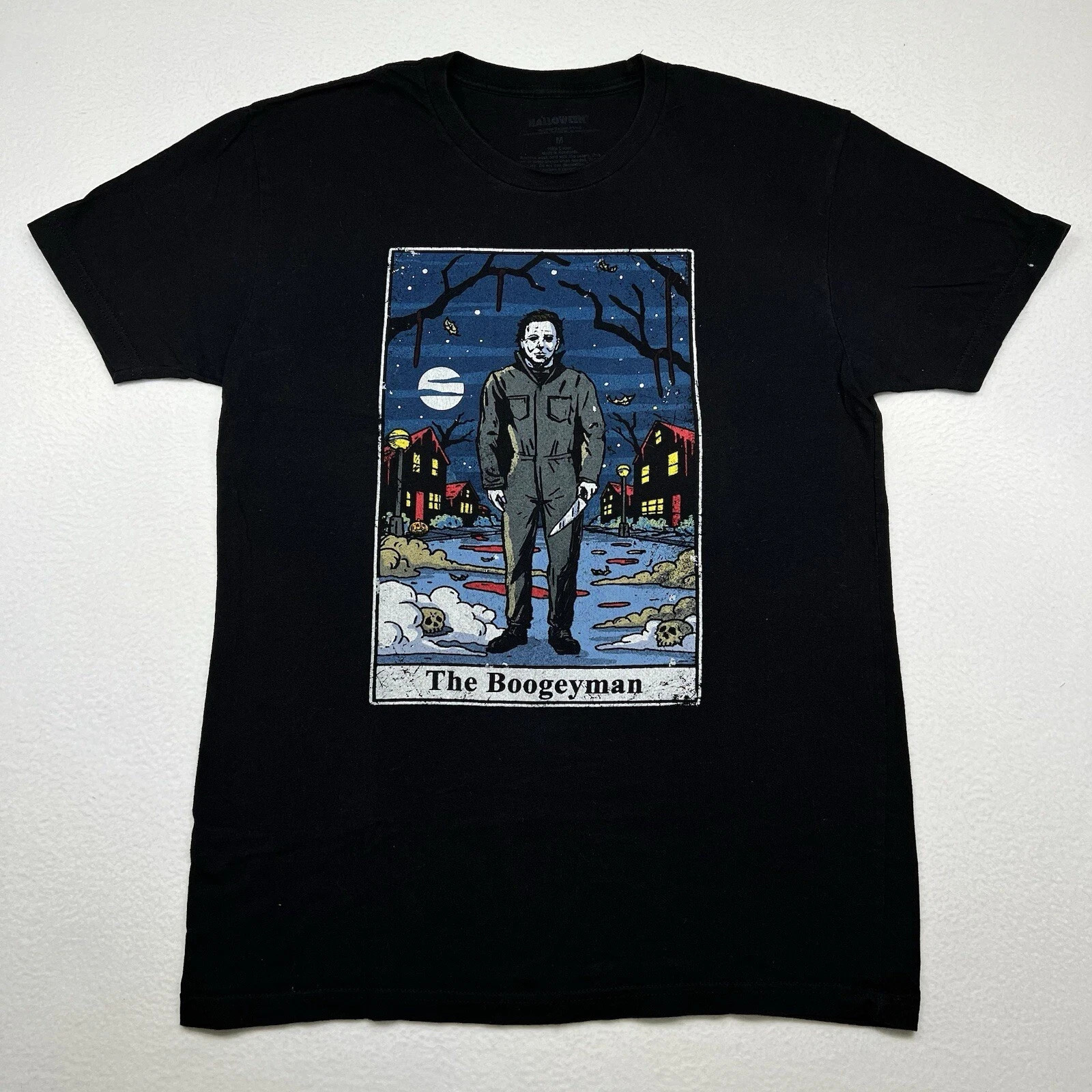 Mens T Shirt Large The Boogeyman Michael Myers Halloween Tarot Card Horror Movie