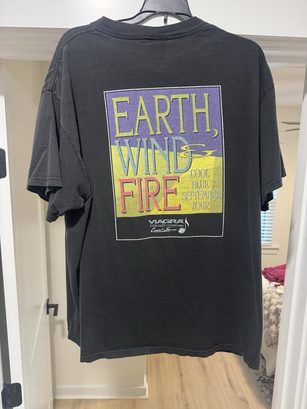 Delta Pro Weight Earth, Wind & Fire Men’s XL Black Cotton Graphic Tee