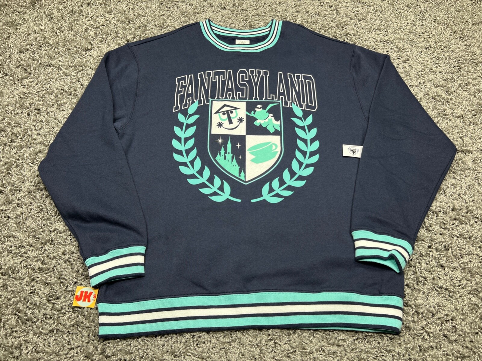 NEW Disney Parks Sweatshirt Adult Medium Blue Fantasyland Dumbo Small World