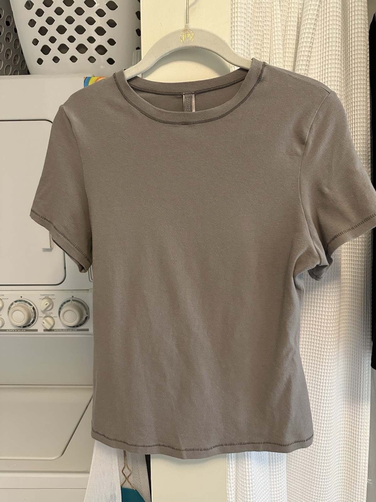 Skims Cotton Jersey T-shirt in Smoke (Gray), Stretch Cotton, Size L