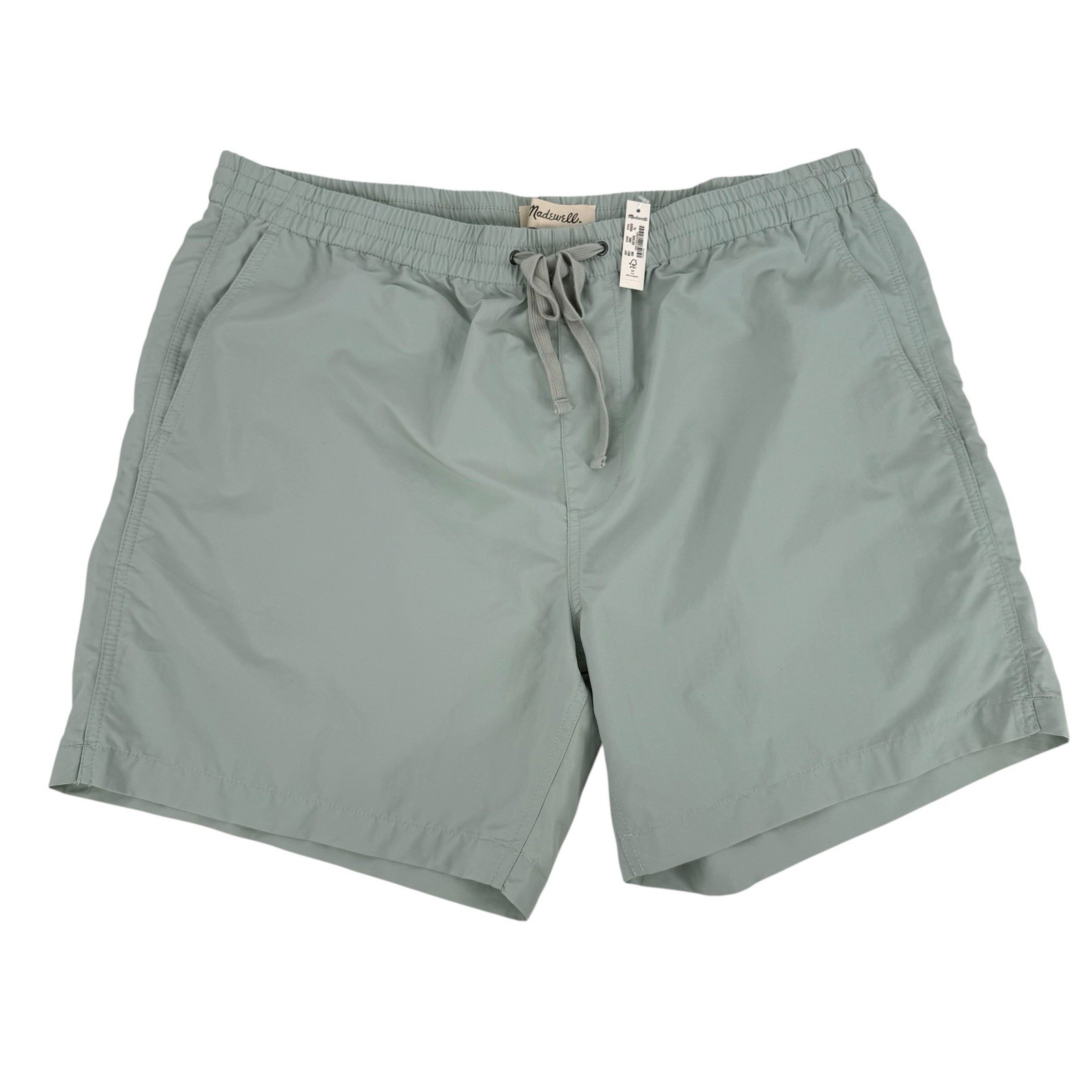 Madewell Everywear Shorts Mens Size XL Sage Green Nylon Elastic Waist 6.5in