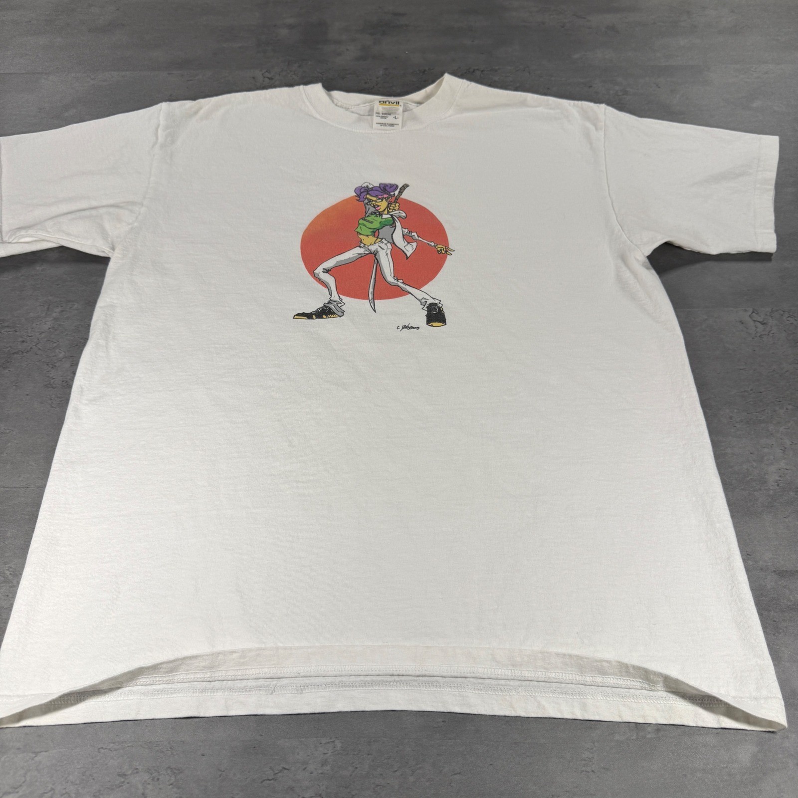 Vintage Gorillaz Noodle T Shirt Large White USA Anime Cartoon Art Graphic Japan