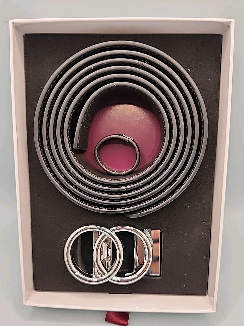 NEW Bella Belts Modern Belt - Black & Silver Tone Customizable Size