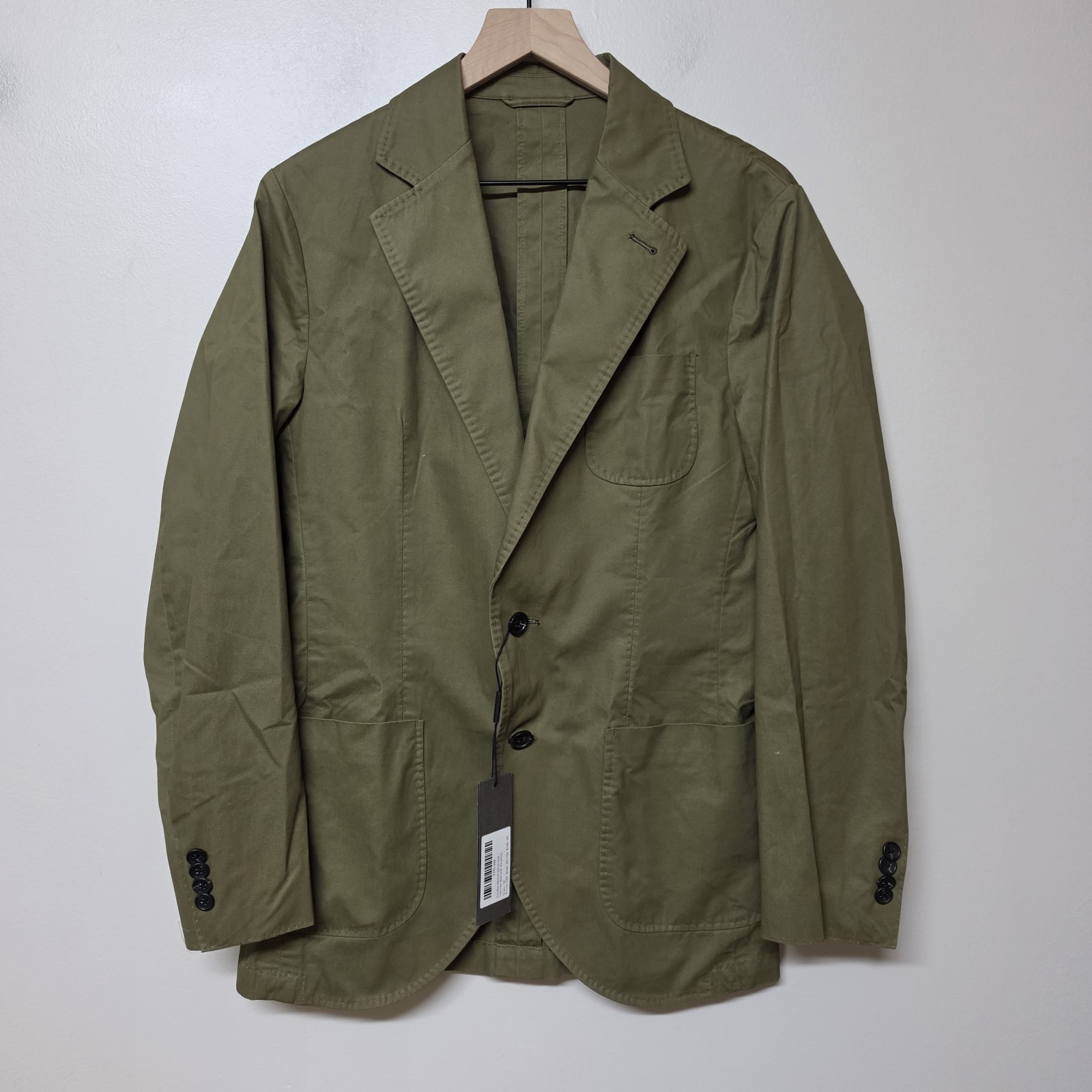 Spier & Mackay Slim Sport Coat 36 Green Washed Cotton Unstructured Blazer NWT