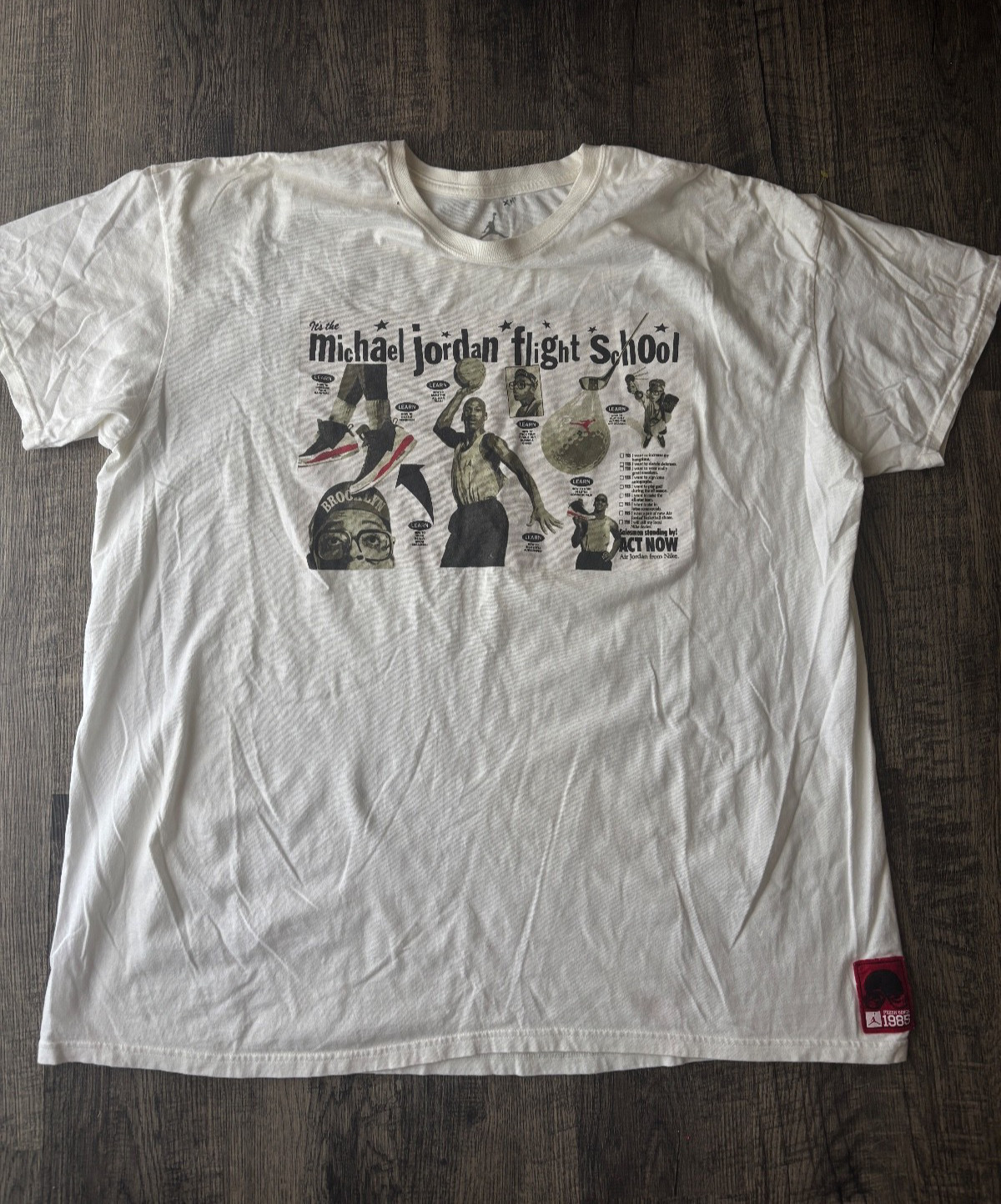 MICHEAL JORDAN GRAPHIC RETRO Y2K 80s 90s flight school tshirt 3xl mens