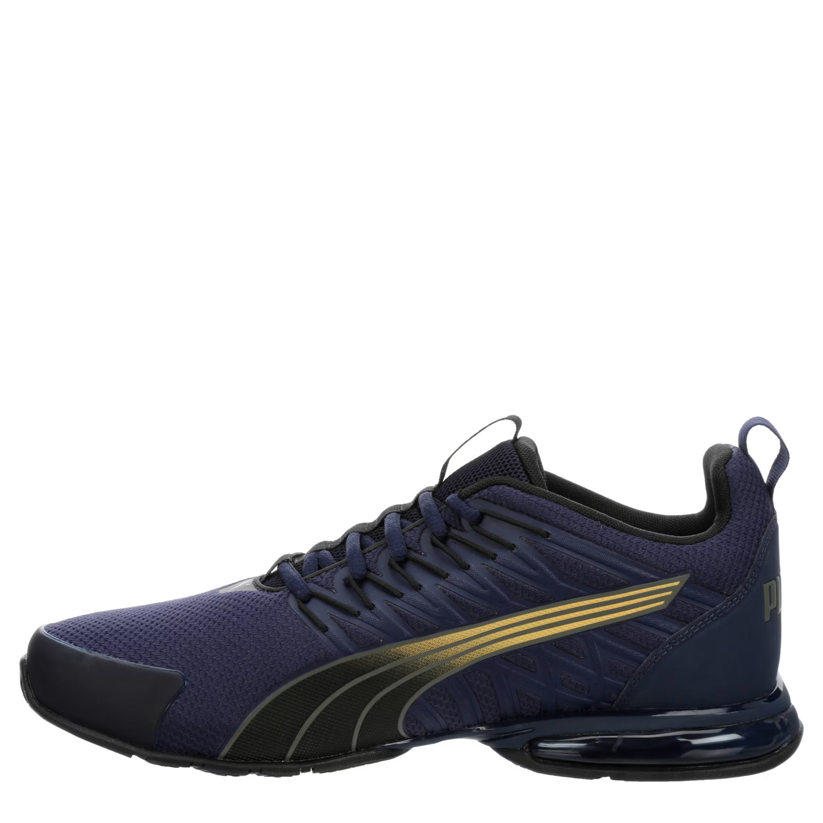 Puma Voltaic Evo Sneaker Mens 13 Navy Blue Gold Running Training NEW 379601-16
