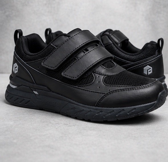 Fitville Marca Sz 9 W WIDE Mens Black ARCH HEEL SUPPORT Comfort Recovery Shoe