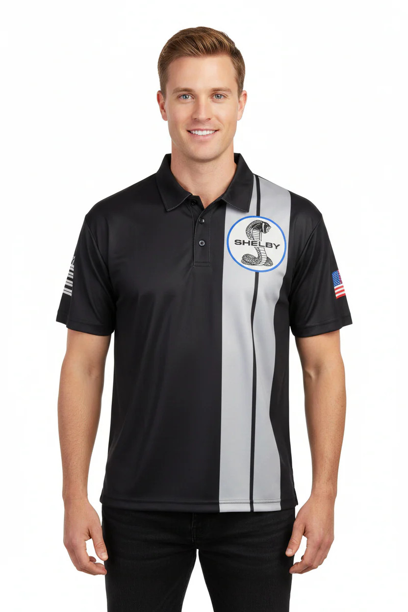 Shelby Cobra Officially Licensed Black Polo