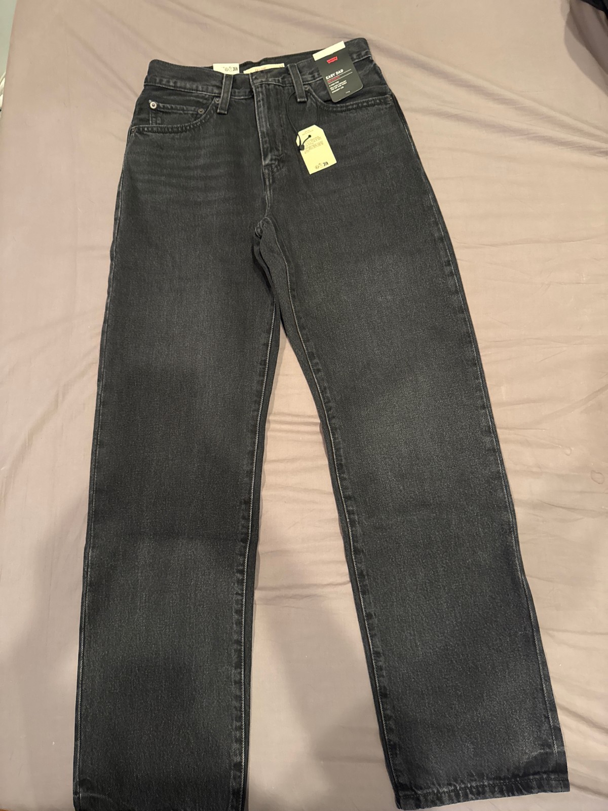 Levi\'s Premium Easy Dad Jeans Womens 27x32 Washed Black Straight 005DC-0002 NWT