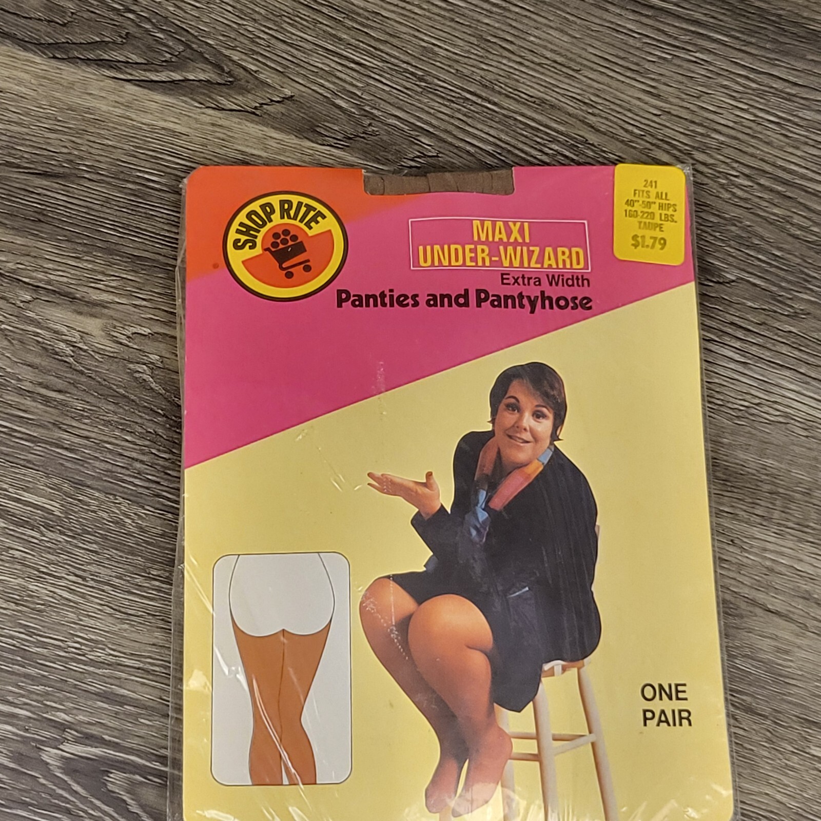 Shoprite Maxi Under-Wizard Pantyhose/Panties 1978 RARE Vintage Hosiery Stockings