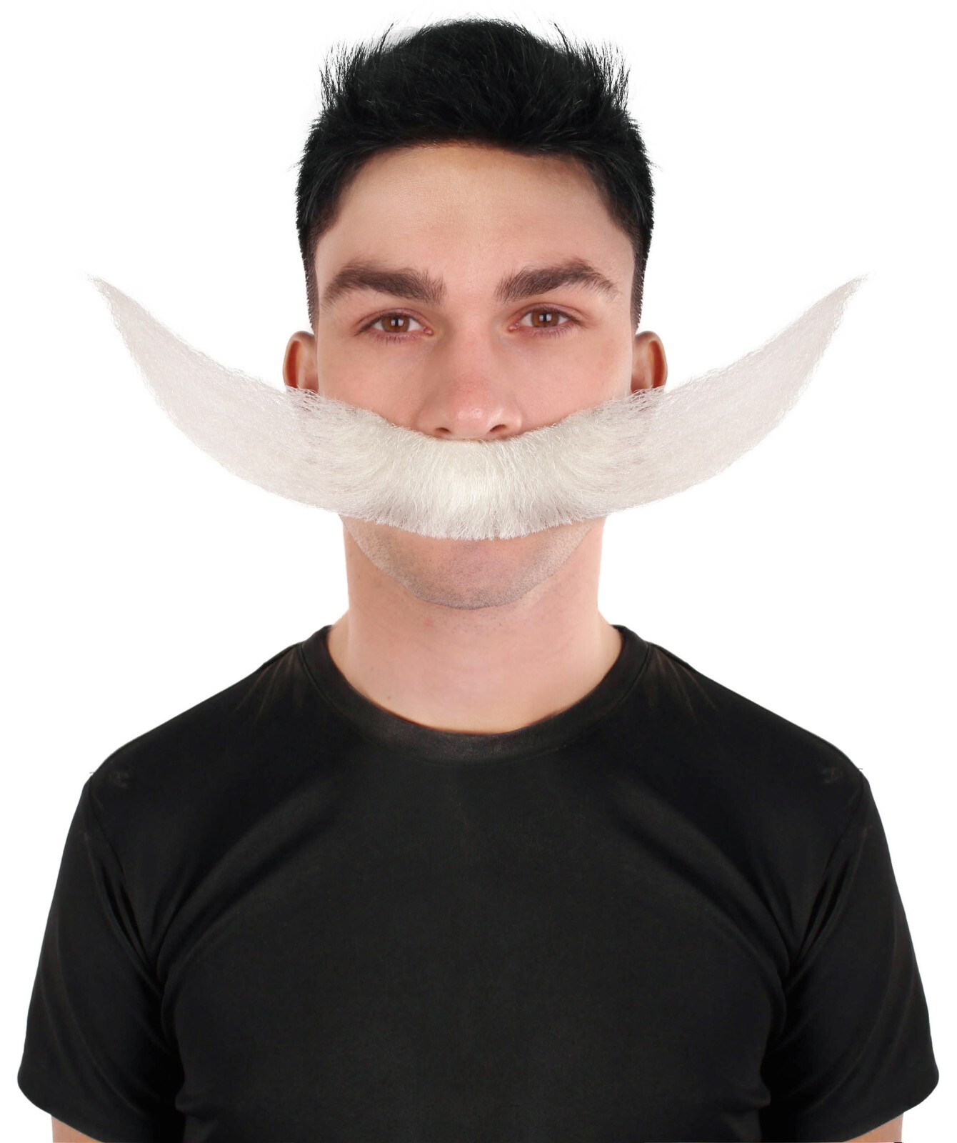 HPO Adult Men’s Crescent-shaped Anime Pirate White Mustache M-1373