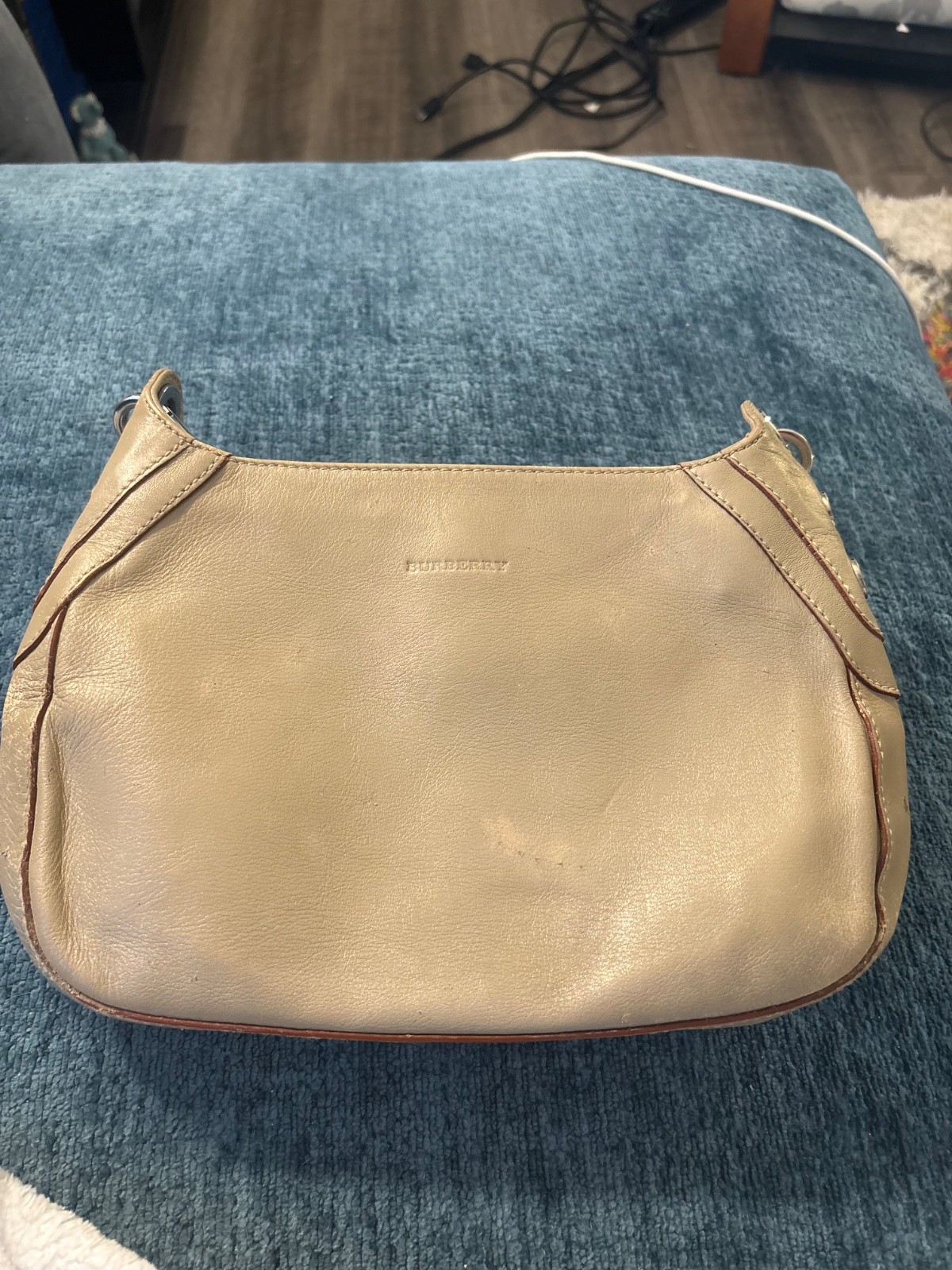 Authentic Tab Burberry Shoulder Handbag - Tan w/ Minimal Signs of Use Pictured