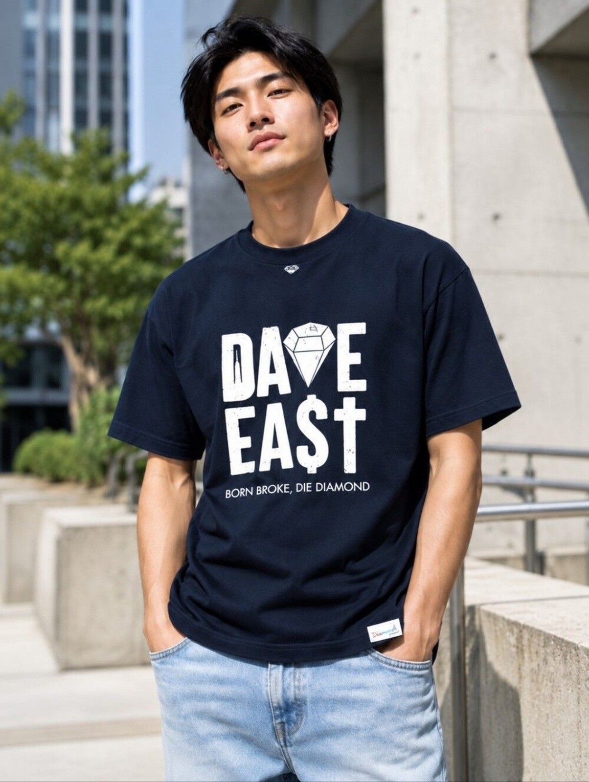 Diamond Supply Co. x Dave East “Born Broke, Die Diamond” Graphic Tee L