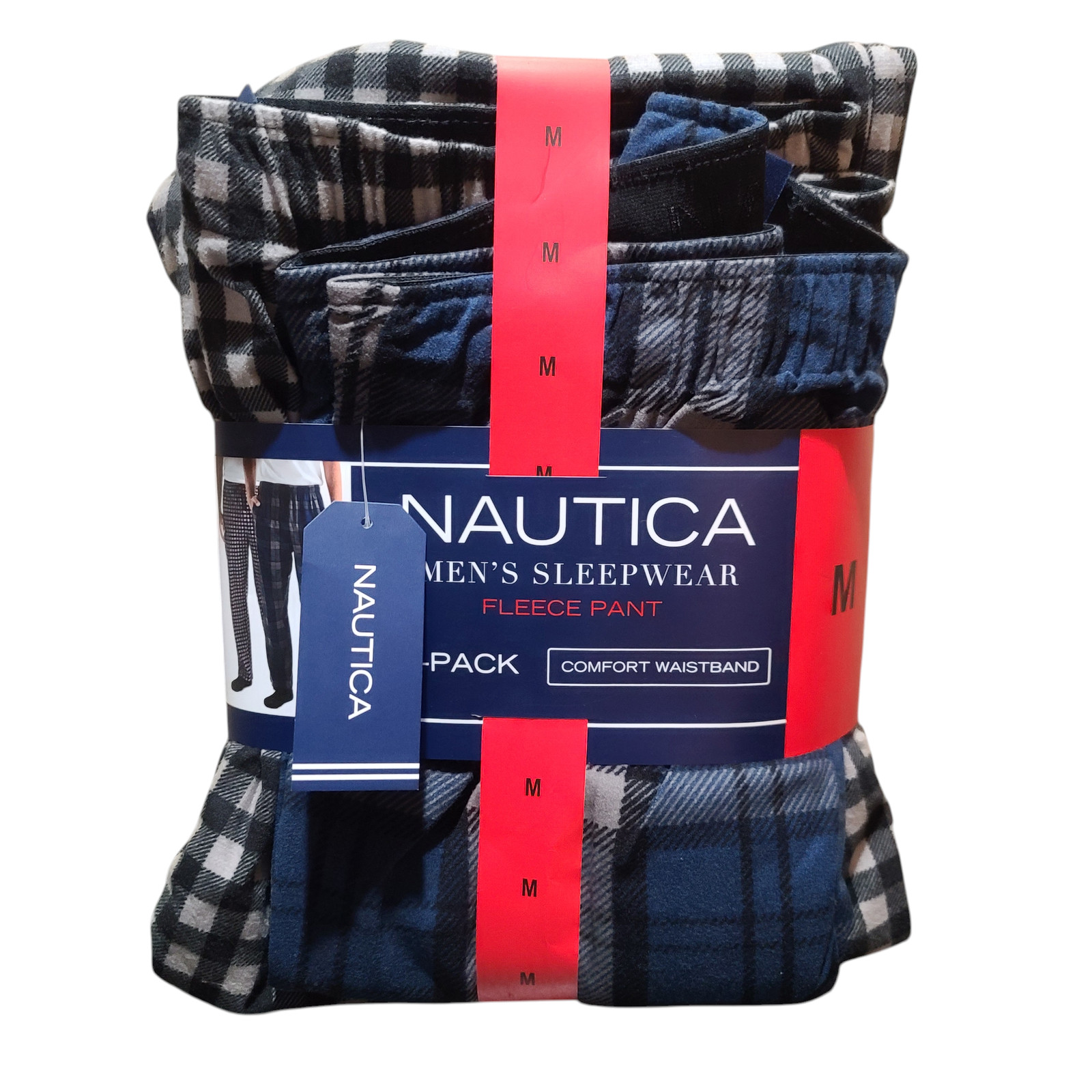 Nautica Mens 2 Pack Comfort Fleece Lounge Sleepwear Pants Blue Medium NWT