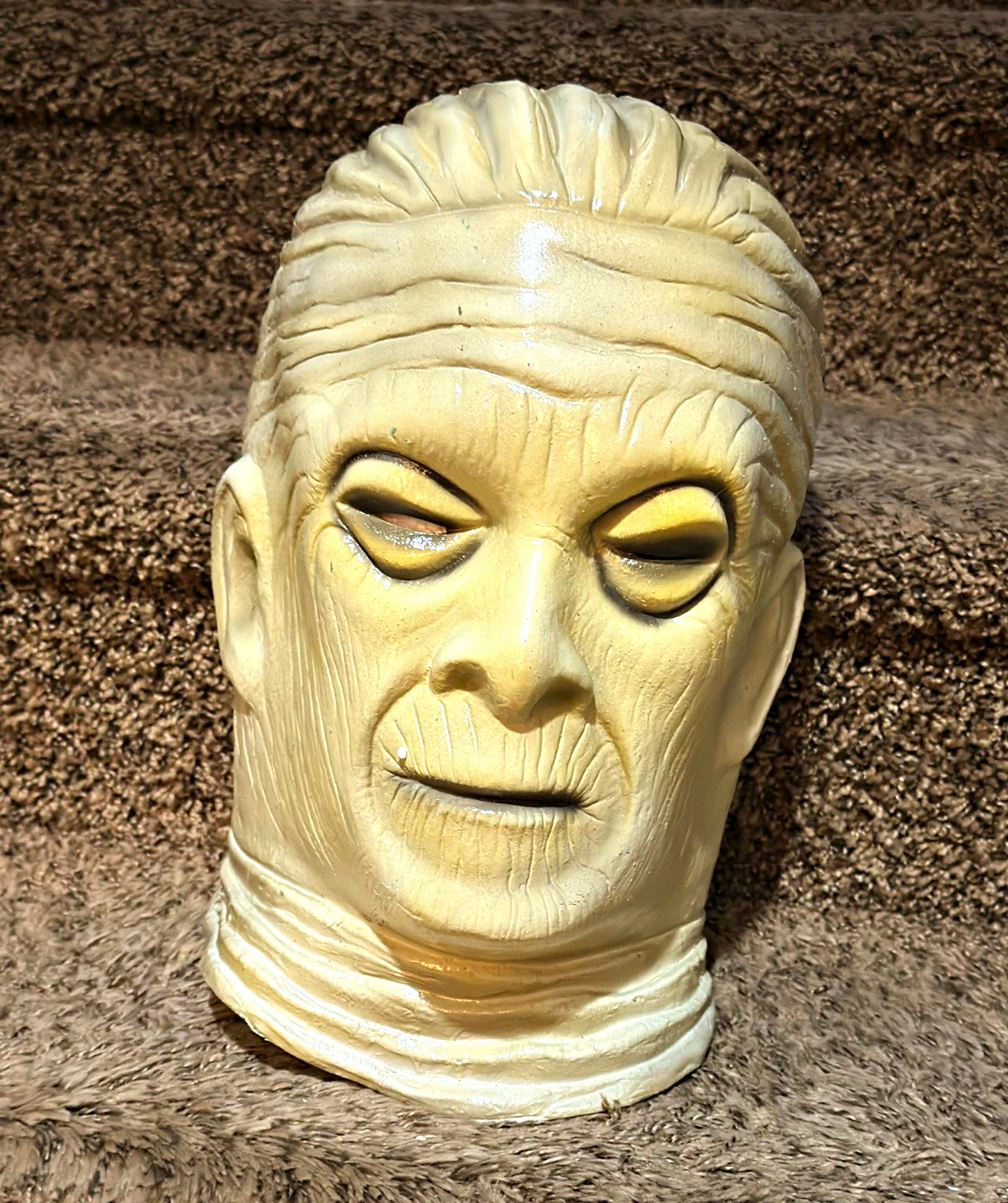 Universal Studios Latex Full Mummy Mask Beige One Size Horror Halloween 814