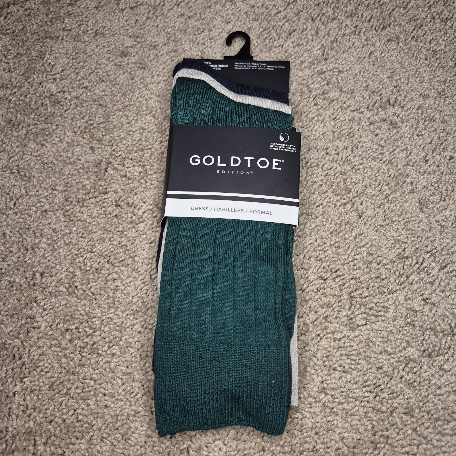 GOLDTOE Edition Men Dress Formal Socks Arch Support Reinforced Toe 3 Pair 6-12.5