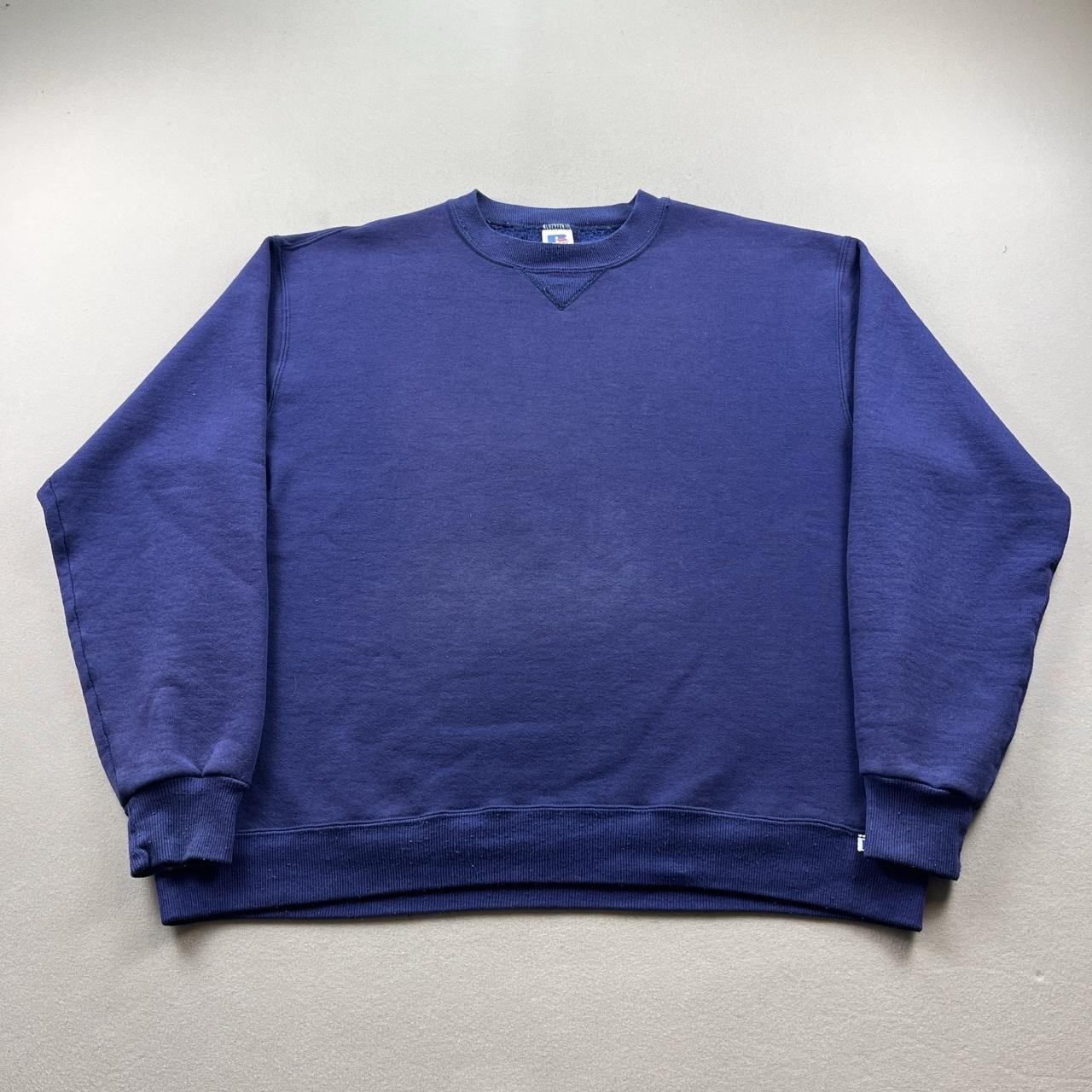 Vintage Russell Athletic Sweatshirt Mens Large Blue Fleece Crewneck Made USA 90s