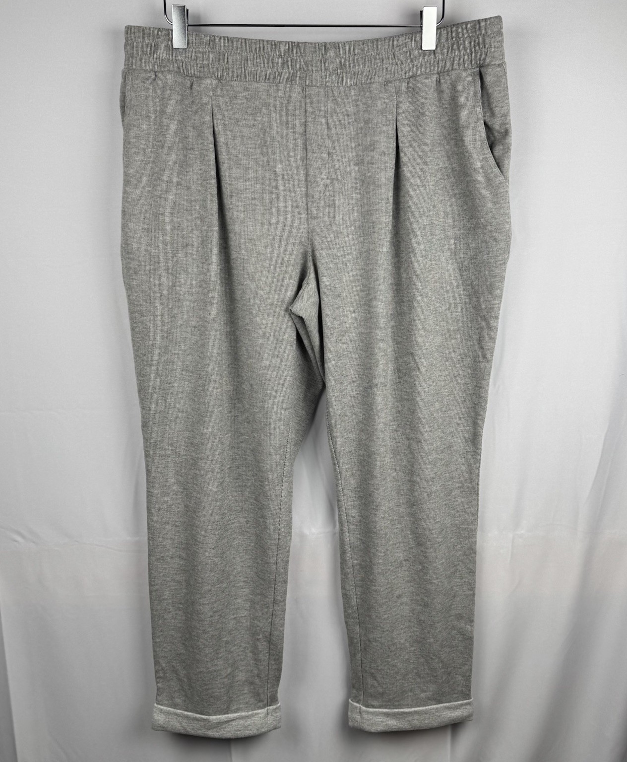AnyBody Cozy Comfy Jogger Pull On Lounge Casual Pants Grey Size XL
