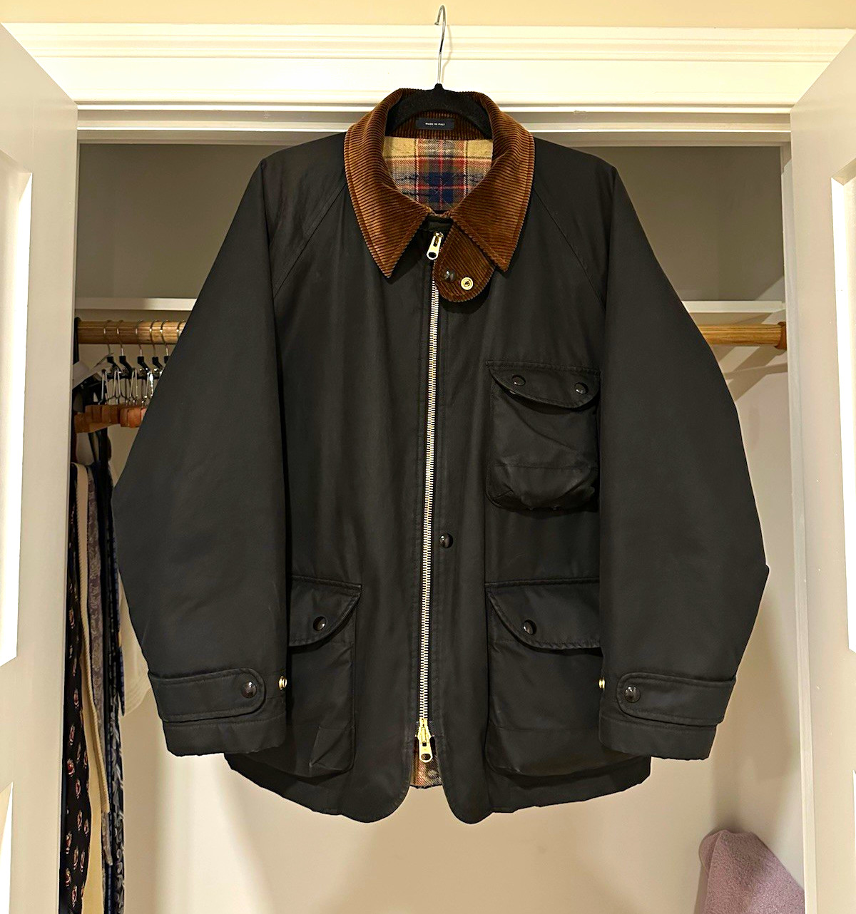 Drake\'s x Aaron Levine Coverall Jacket — Size 38, Black