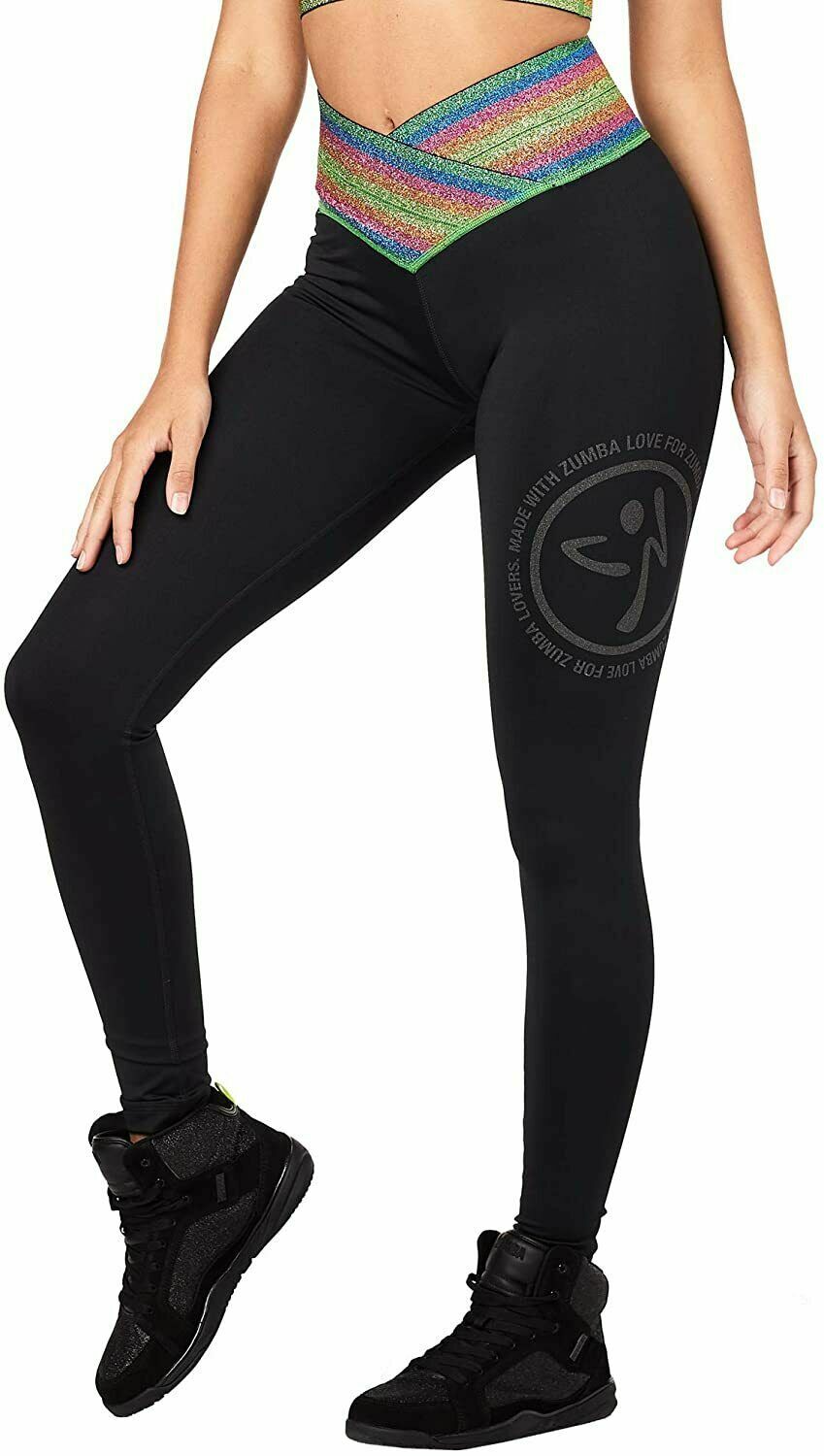 Zumba Fitness Inspire High Waist Long Leggings - Bold Black size XS (B66)