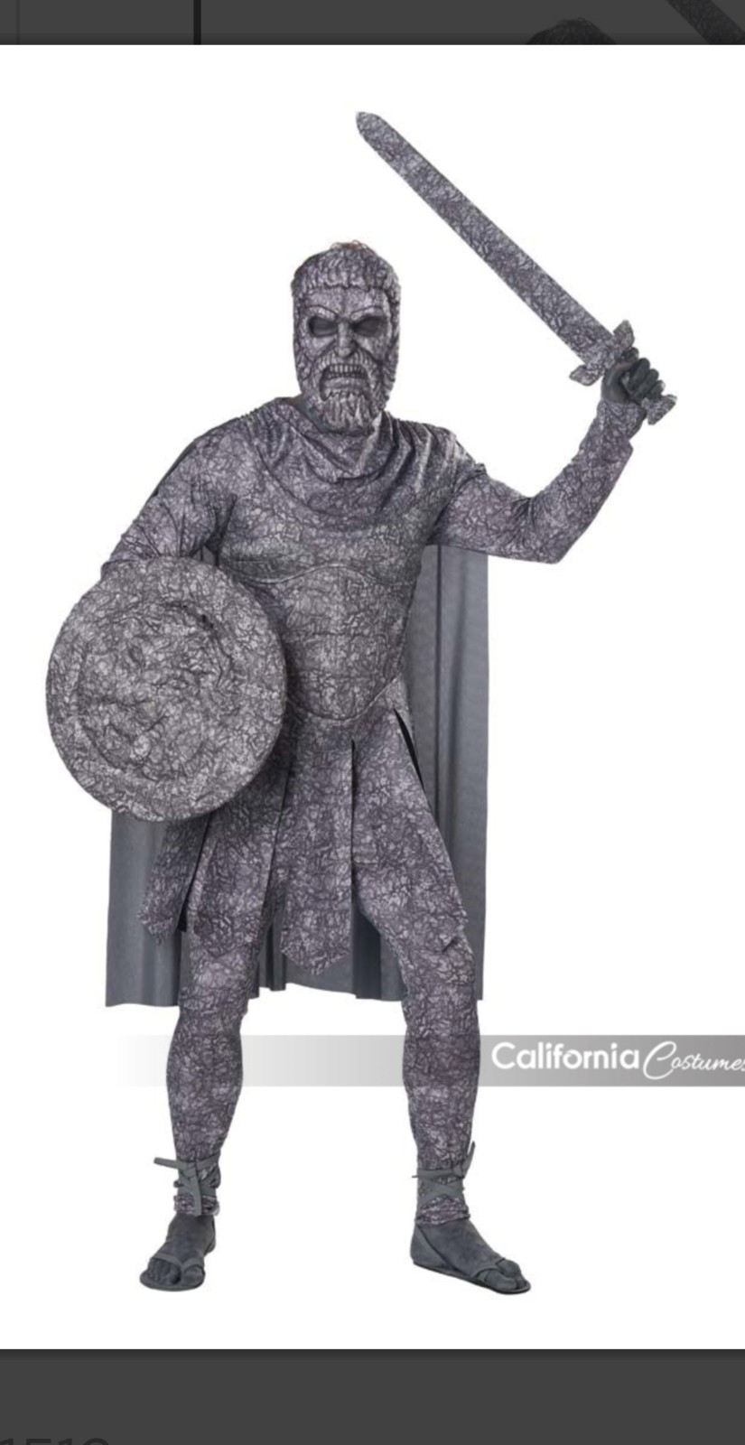 California Costumes Men\'s Turned to Stone Costume, Gray, Adult Medium