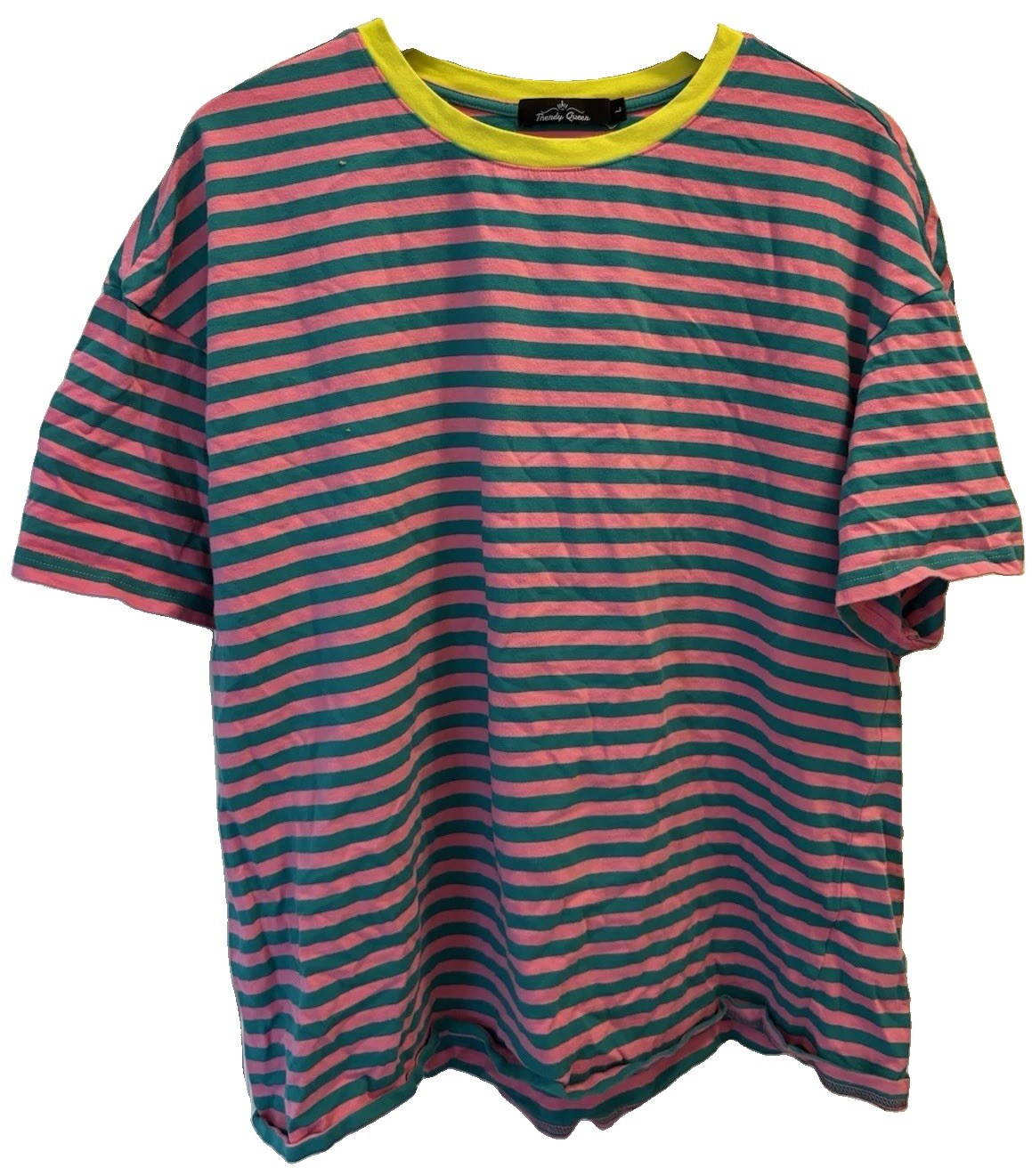 VTG Y2K 2000s 1990s Men’s Plus Size Big Tall 100% Cotton Striped T-shirt L XL