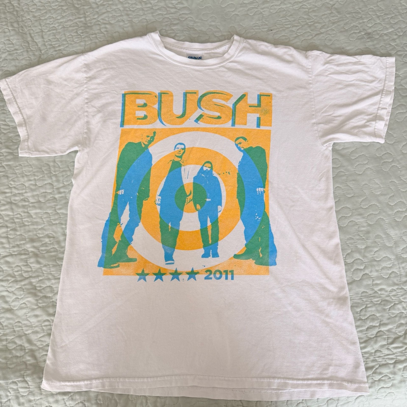 Vintage Bush Band 2011 Tour Concert T-Shirt White Gildan Medium