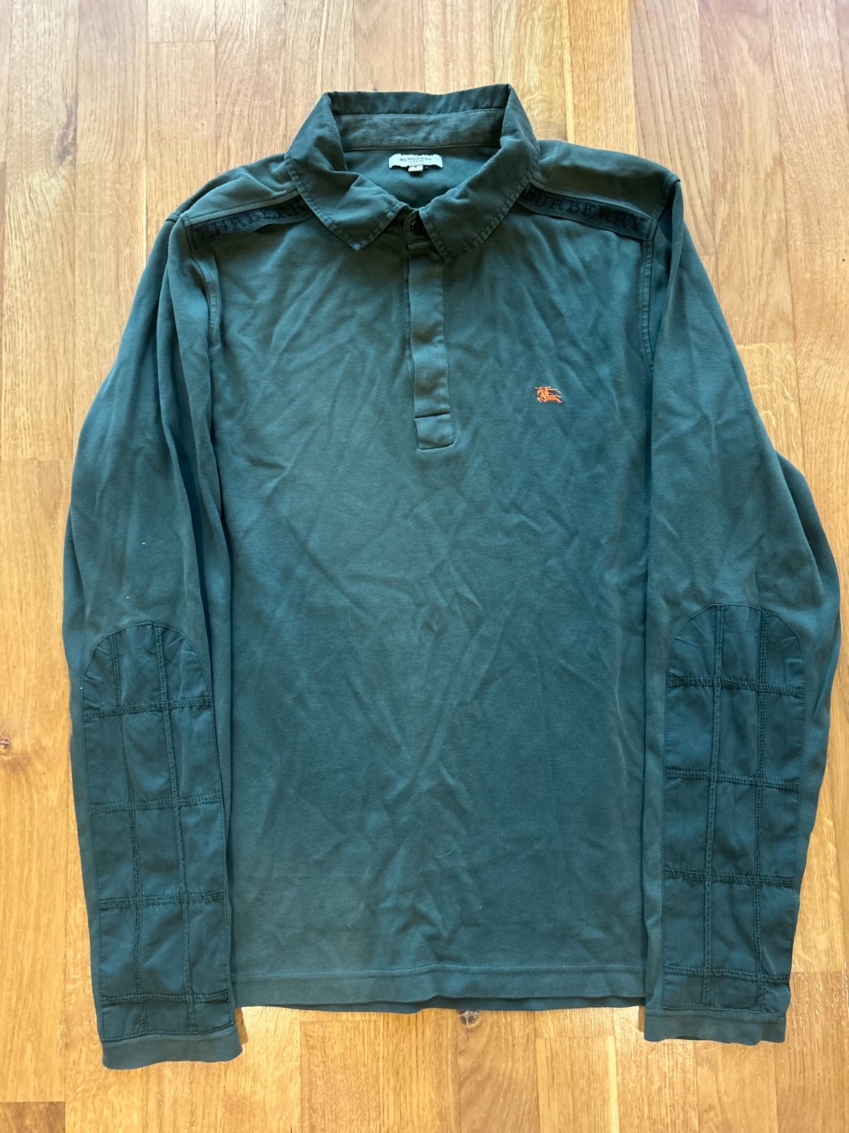Burberry London Long Sleeve Polo Shirt Dark Green