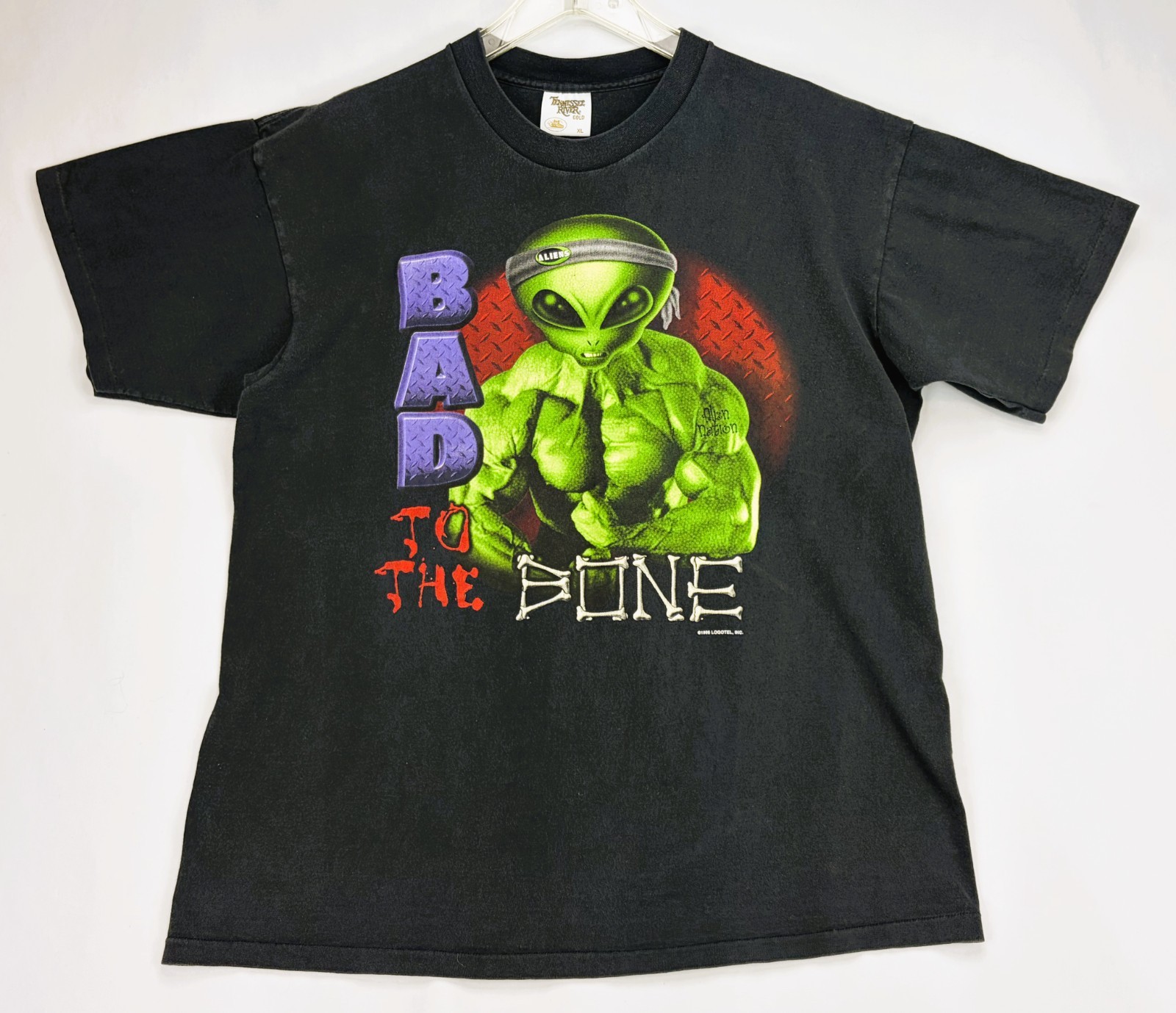 Vintage 1998 Alien Nation Bad To The Bone T-Shirt Mens Large Black Made USA 90s