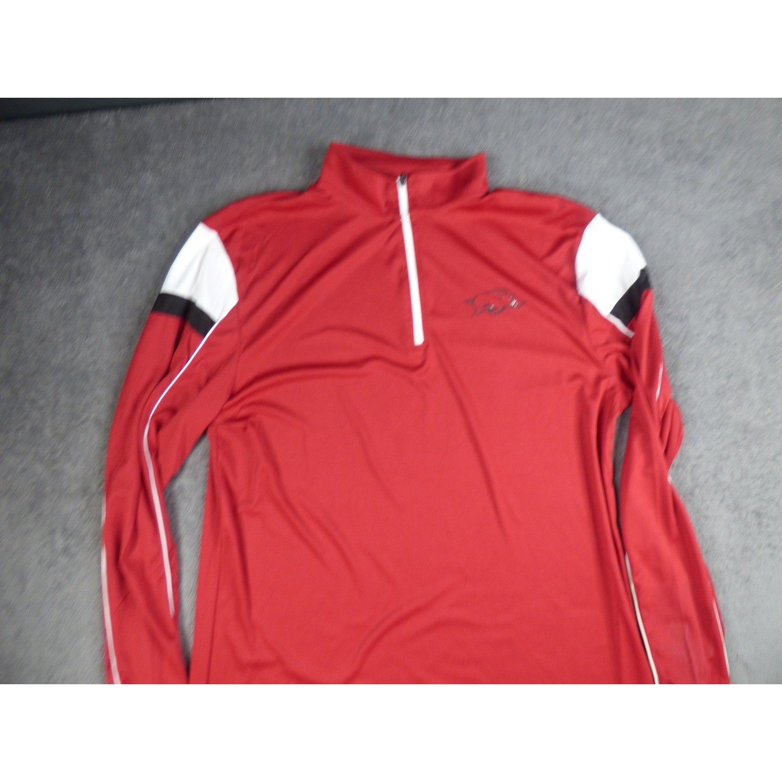 Arkansas Razorbacks Quarter Zip Pullover Mens Large Red Long Sleeve Colosseum