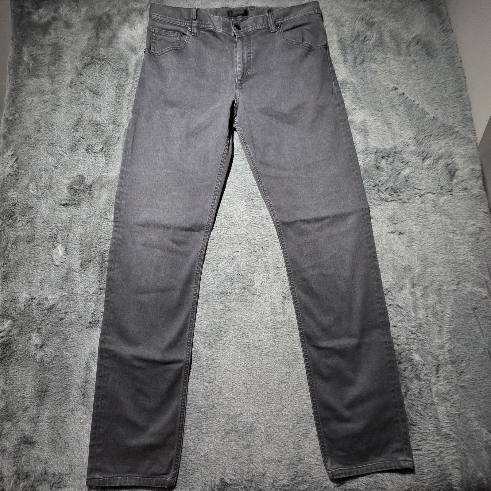 ALBERTO Premium Business Jeans Mens 34x34 Grey Stone Modern Fit PBJ Dark Weft